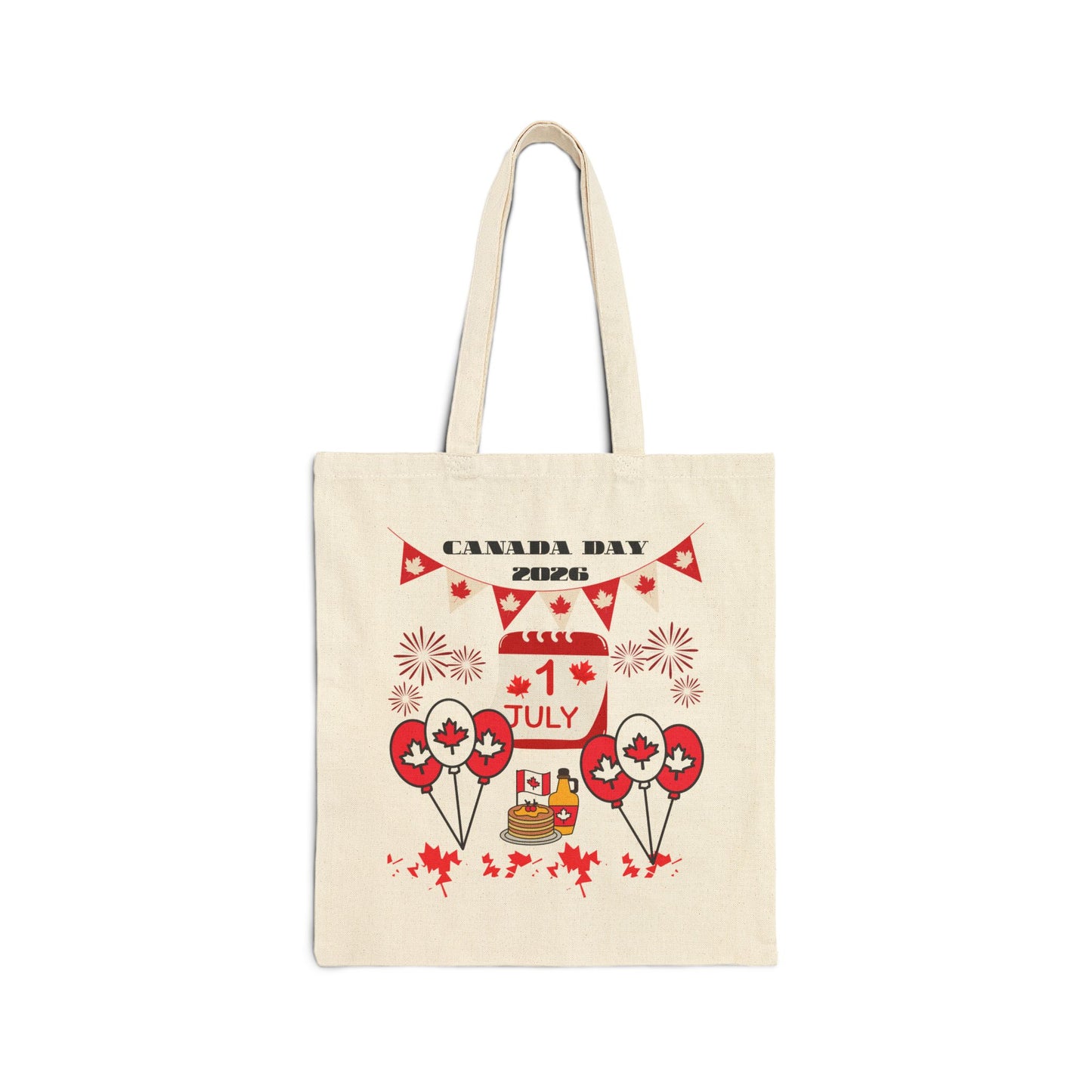 Canada Day Cotton Tote Bag — Happy Canada Day Patriotic Maple Leaf Design