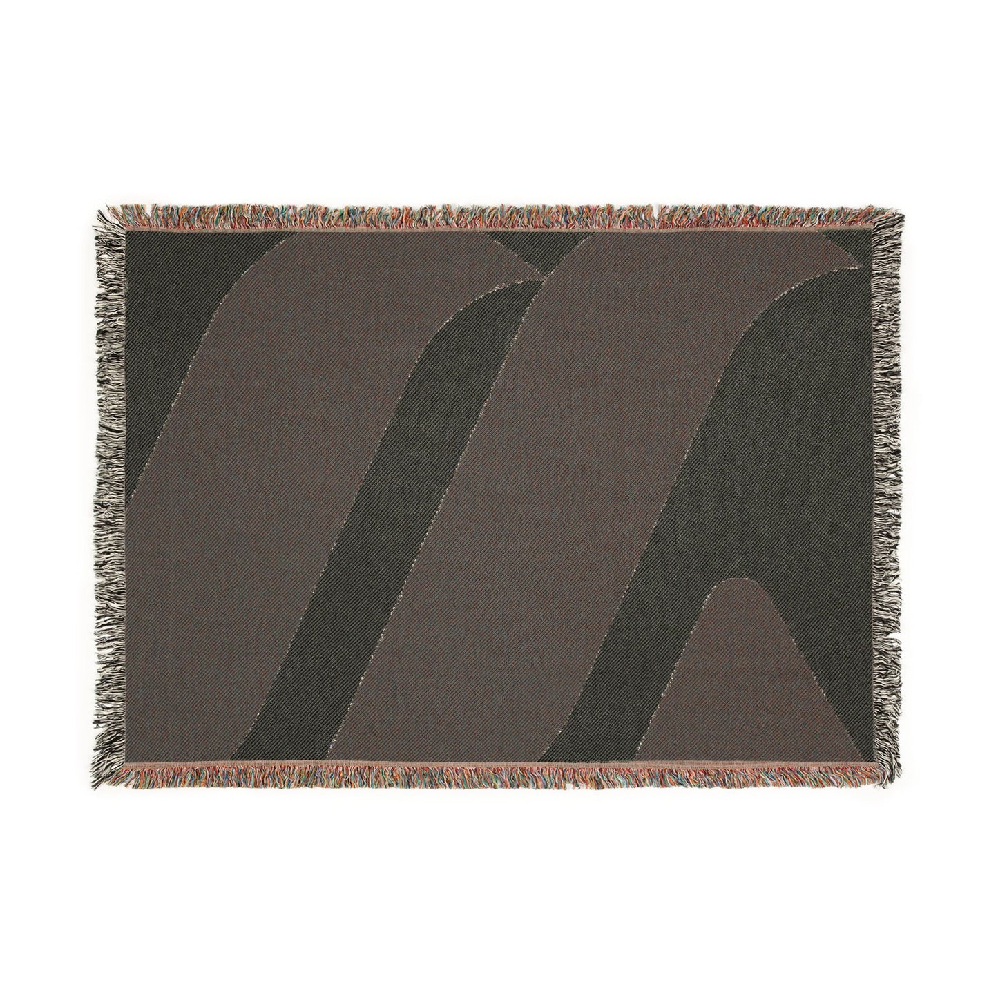 Abstract Curved Stripes Woven Blanket | Modern Geometric Throw