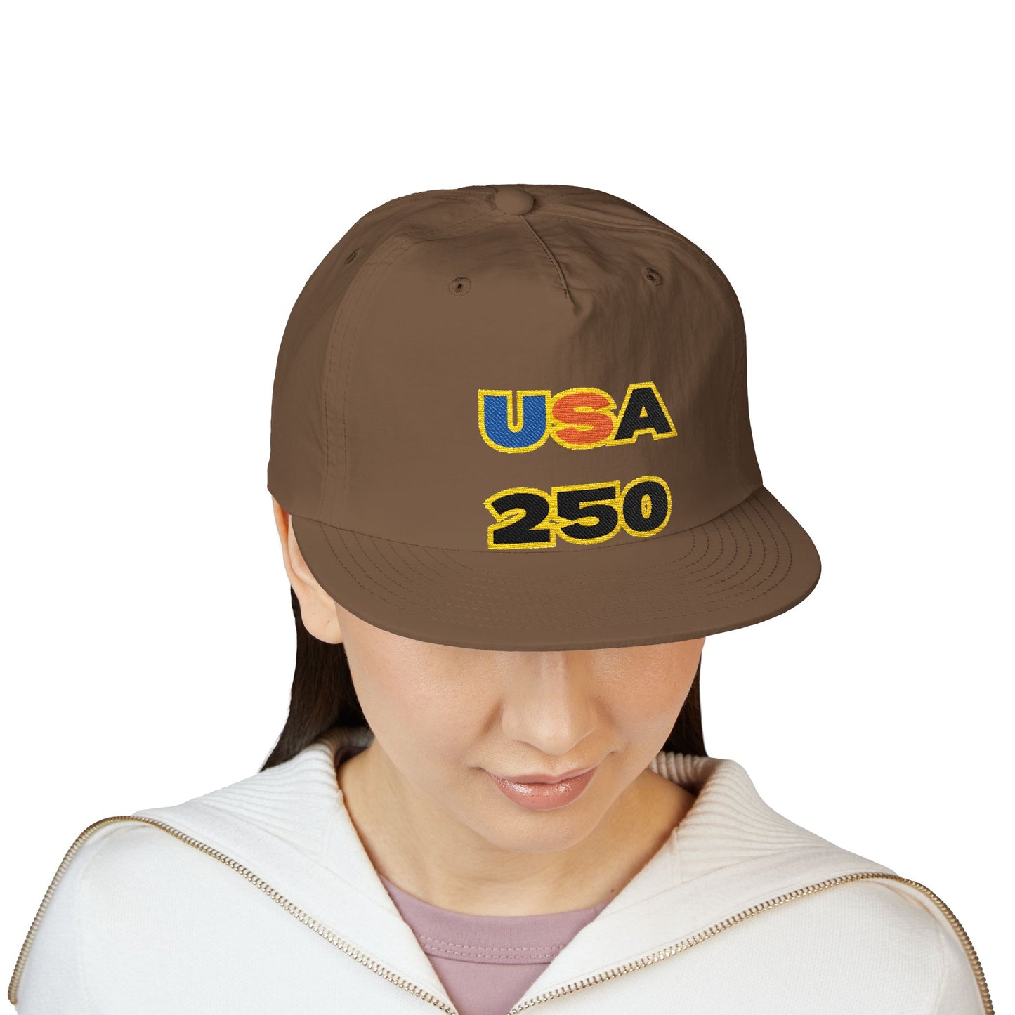 USA 250 Surf Cap | Embroidered Trucker Hat, White Snapback