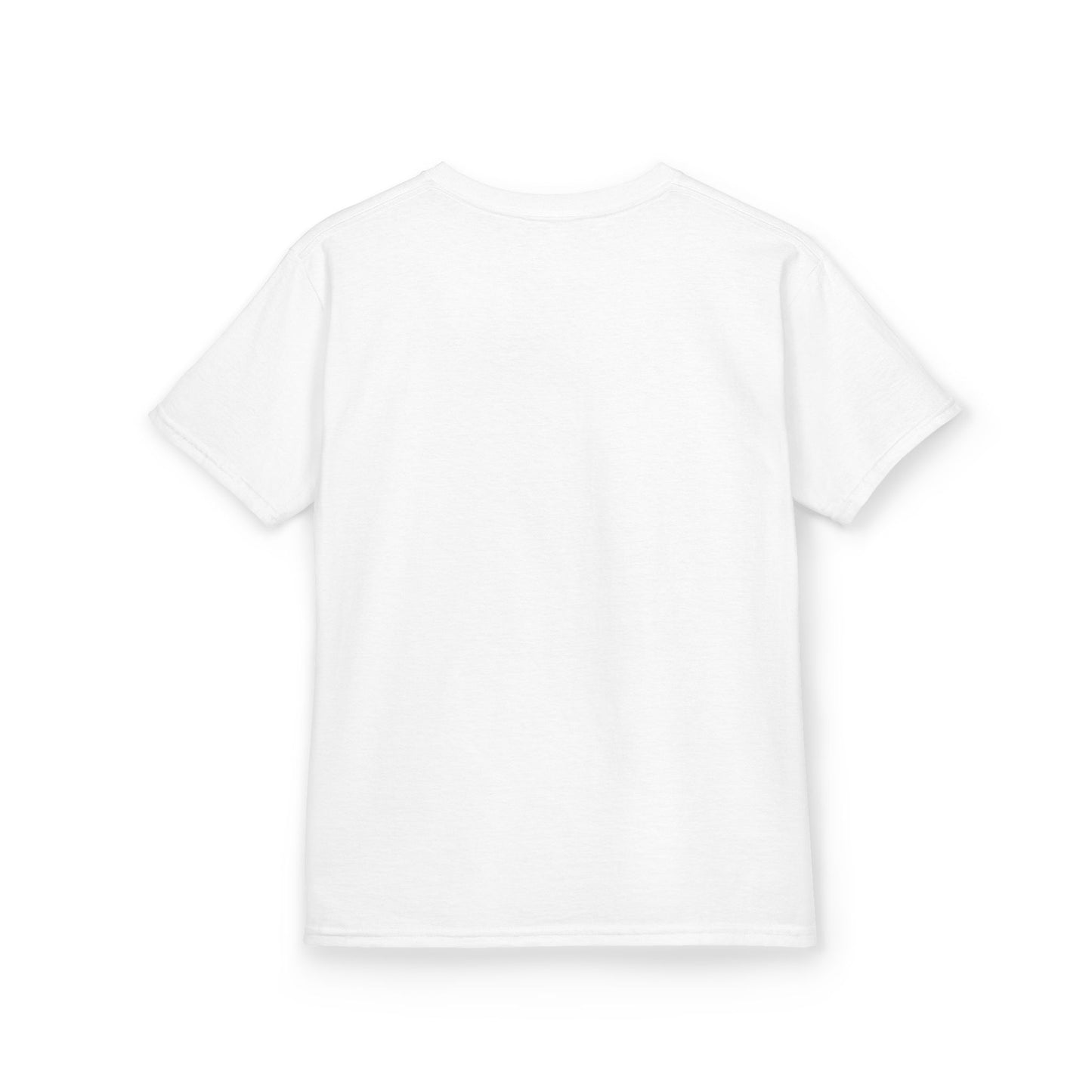Kids Tee — Minimal "Always Be Curious" Rainbow Text