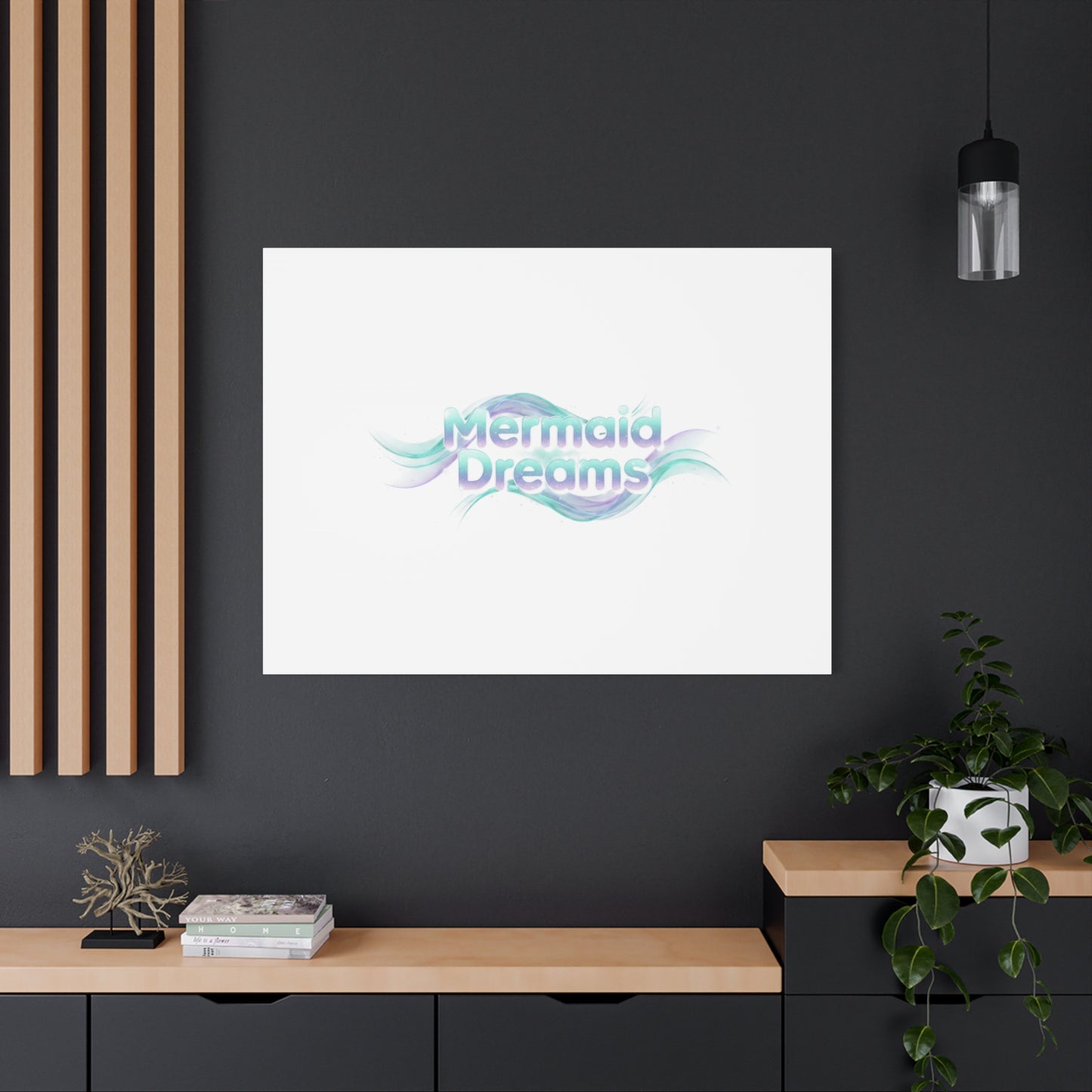 Mermaid Dreams Matte Canvas | iridescent text, pearly word accent