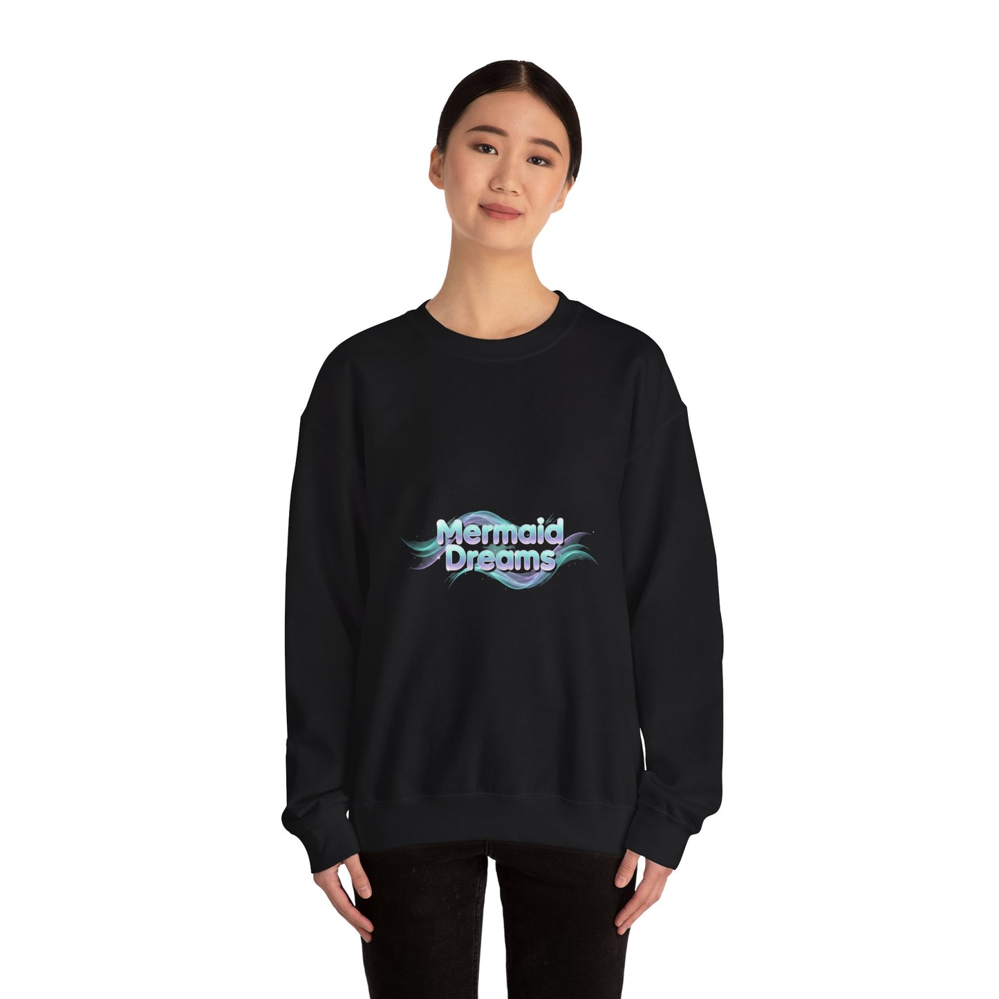 Mermaid Dreams Sweatshirt | iridescent text, pearly word accent