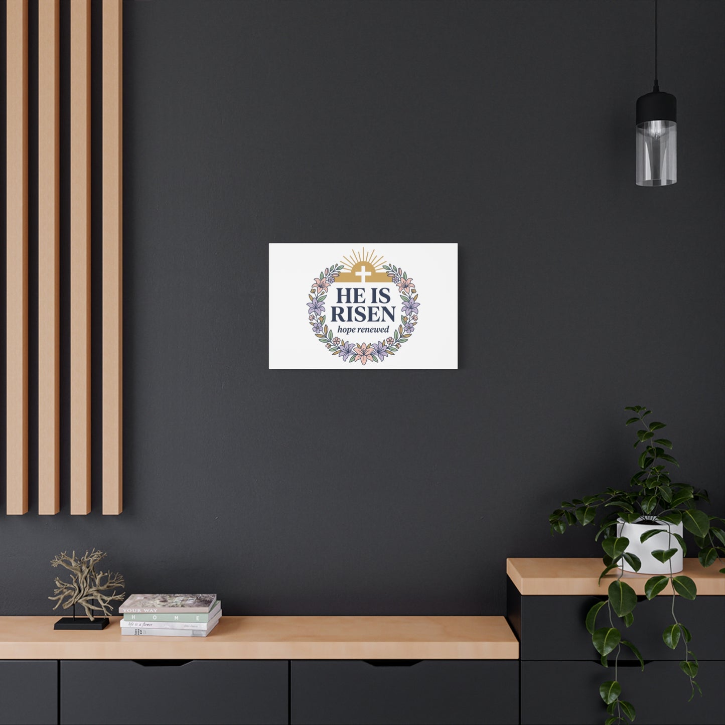 He Is Risen Canvas | Christian Easter Wall Art, Resurrection Scripture