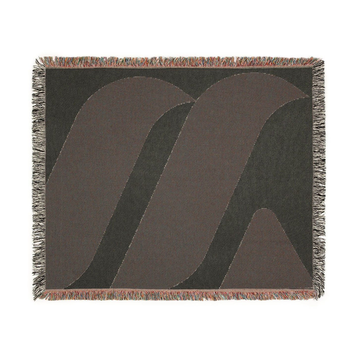 Abstract Curved Stripes Woven Blanket | Modern Geometric Throw