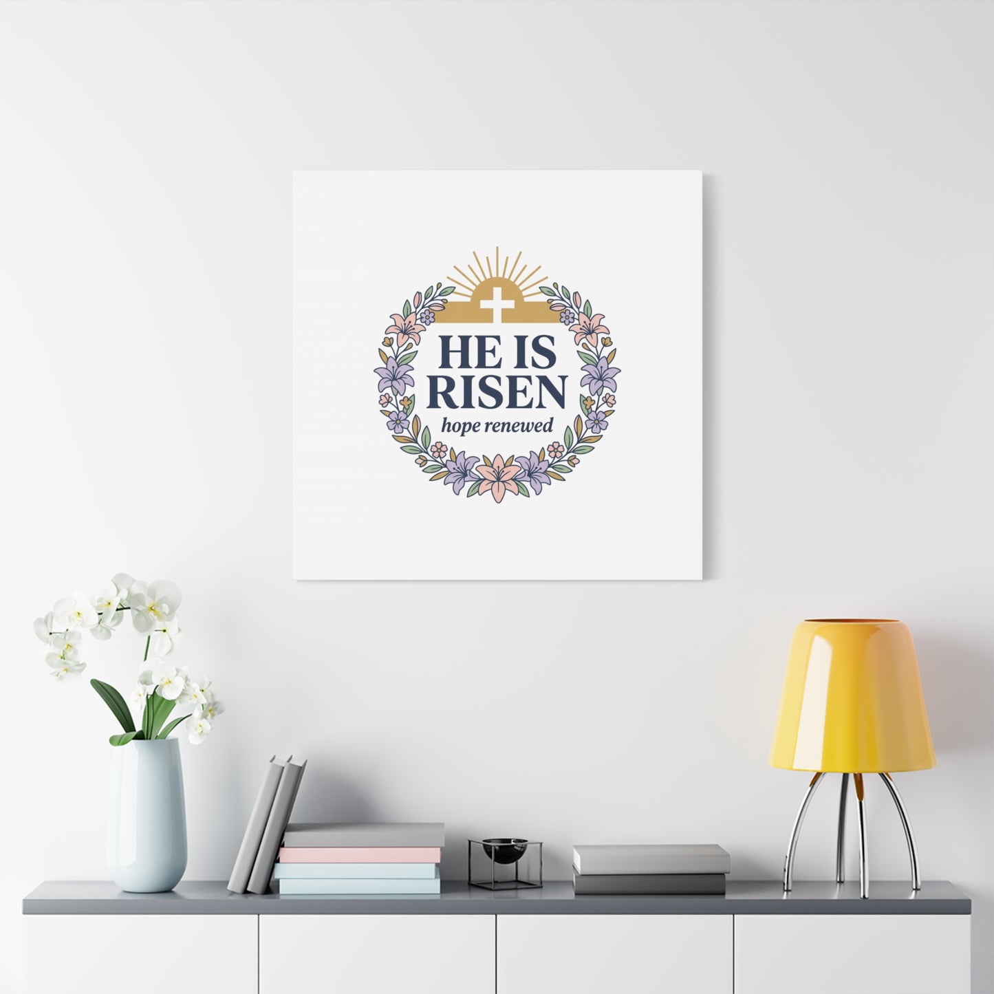 He Is Risen Canvas | Christian Easter Wall Art, Resurrection Scripture