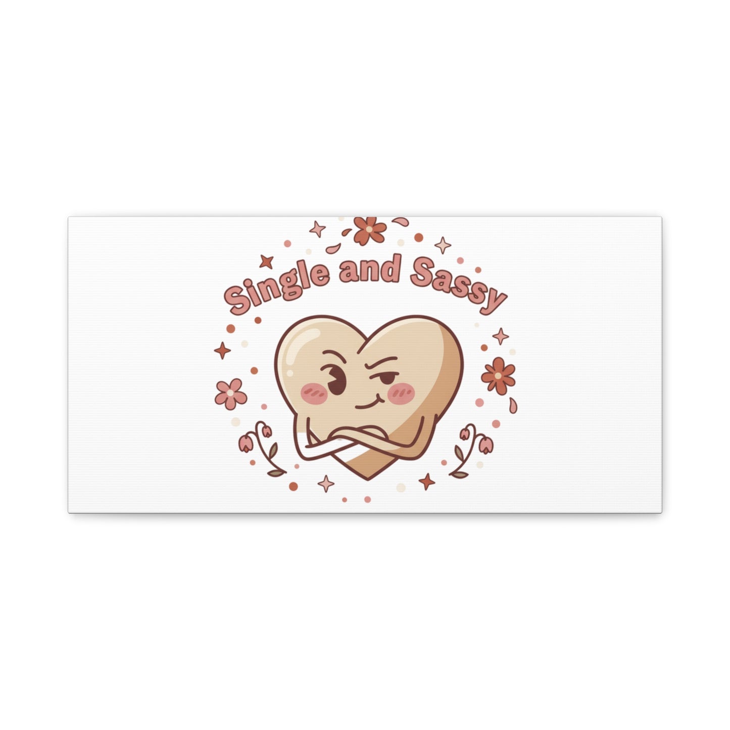Single and Sassy Heart Canvas | Anti‑Valentine, Pastel Cynic Wall Art