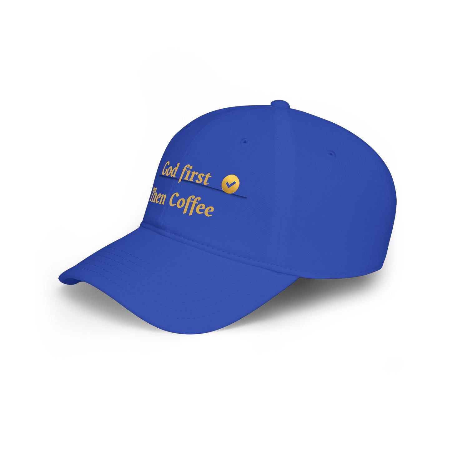 God First Then Coffee Baseball Cap - Christian Faith Prayer Hat