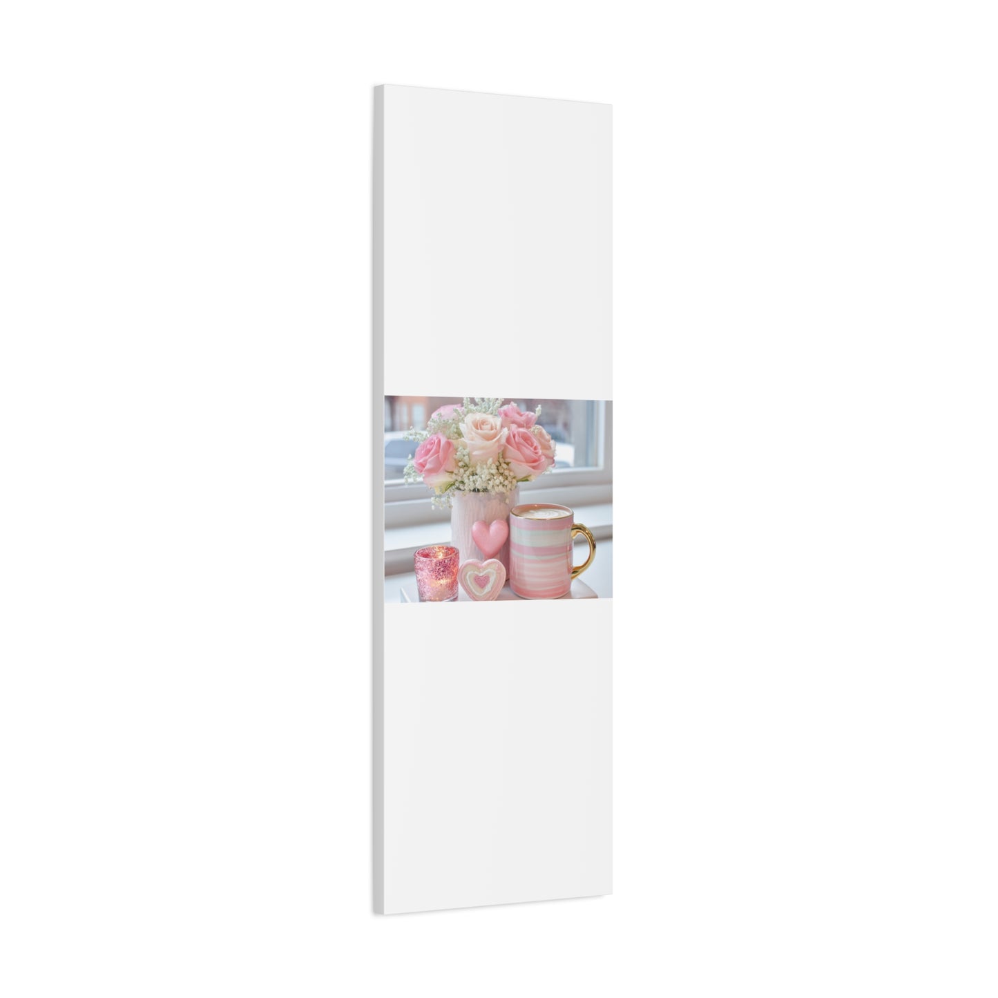 Pink Rose Bouquet with Mug Canvas