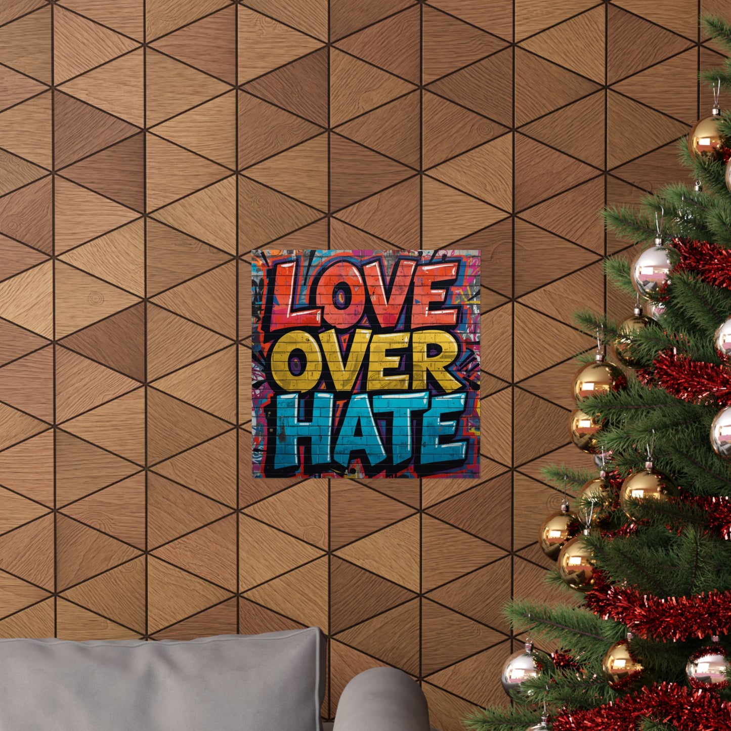 Love Over Hate Matte Poster — Bold Graffiti Street Art Wall Print