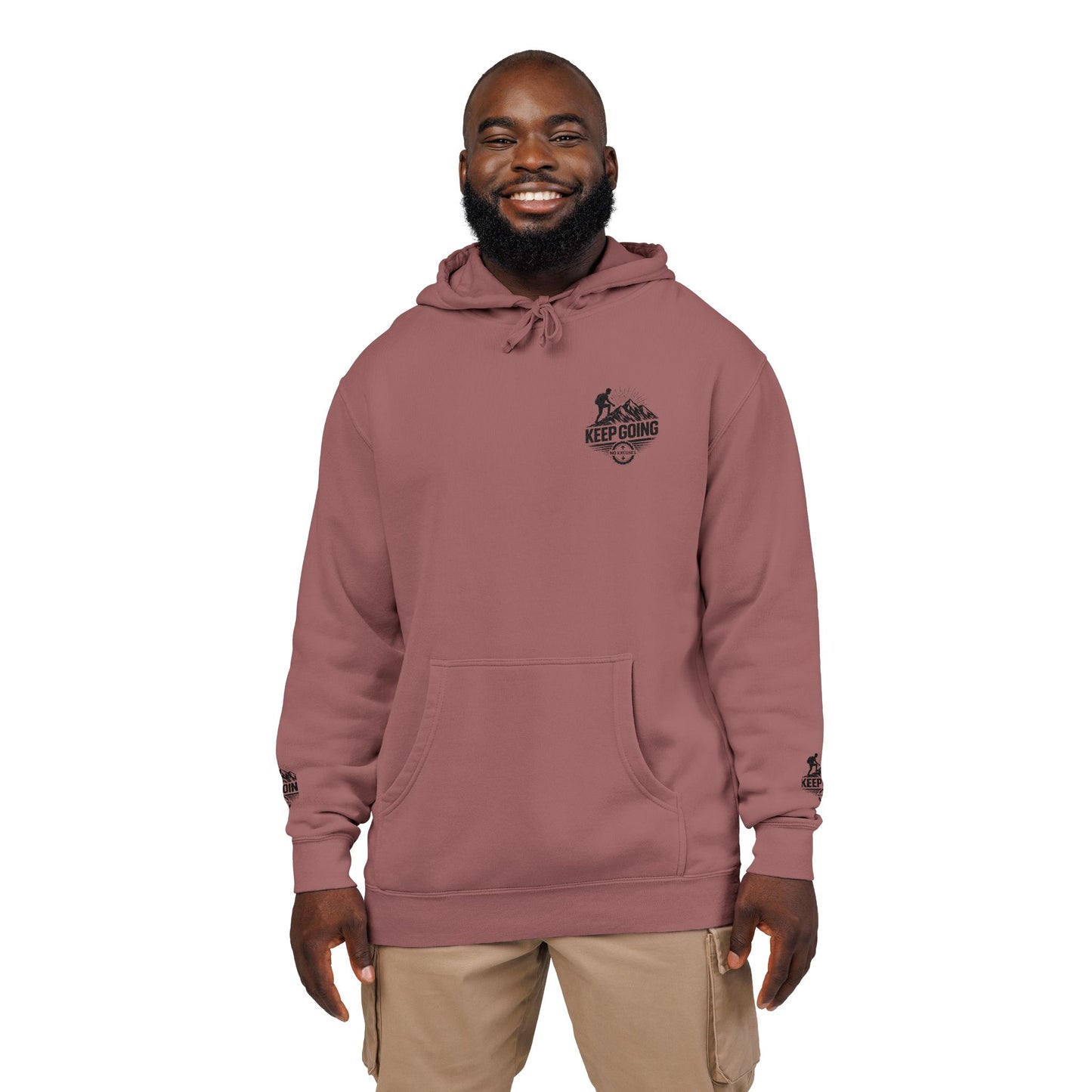 Keep Going Hoodie | Motivational Text Pigment-Dyed Hoodie