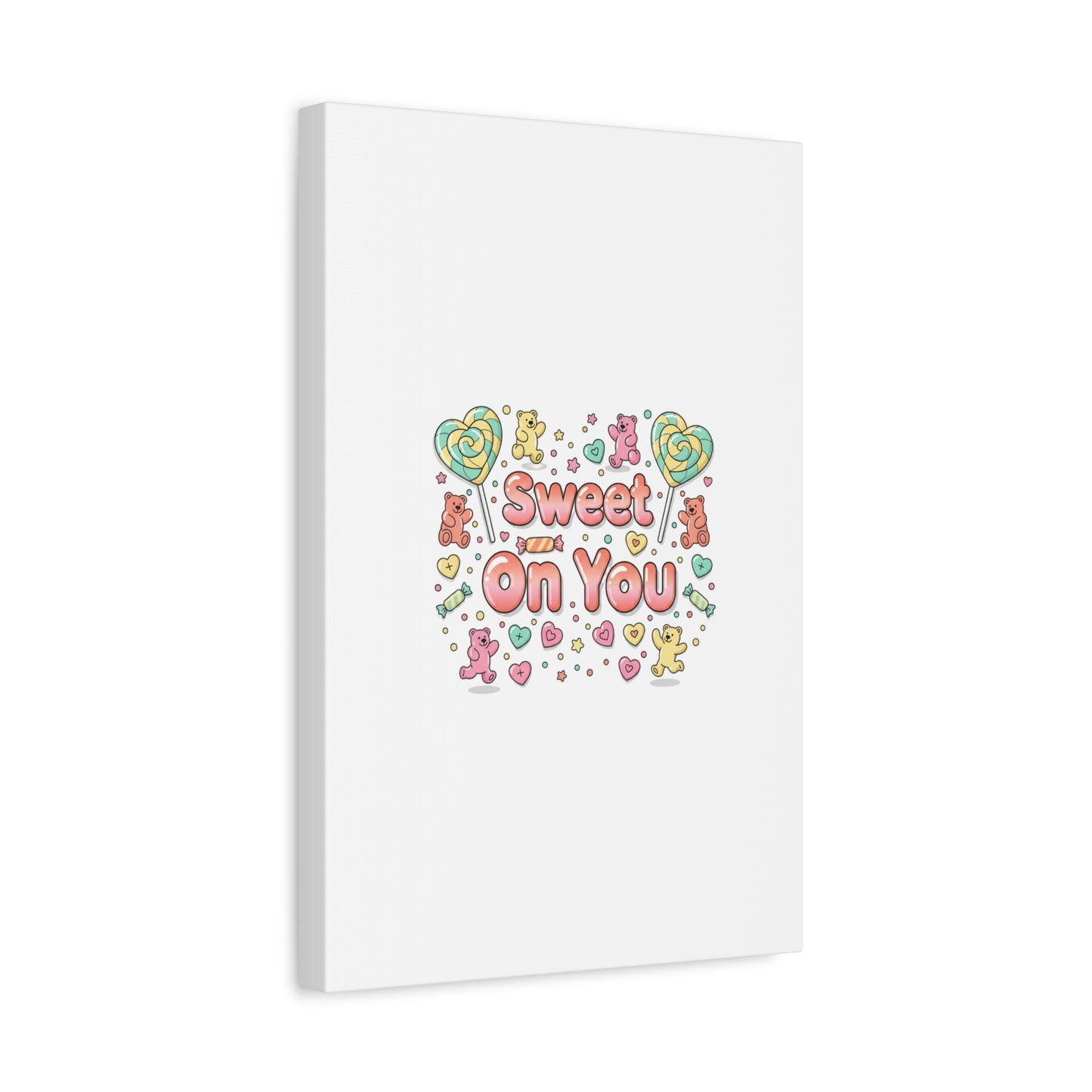 Sweet On You Canvas | Valentine Candycore heart candy pattern, pastel snackcore art