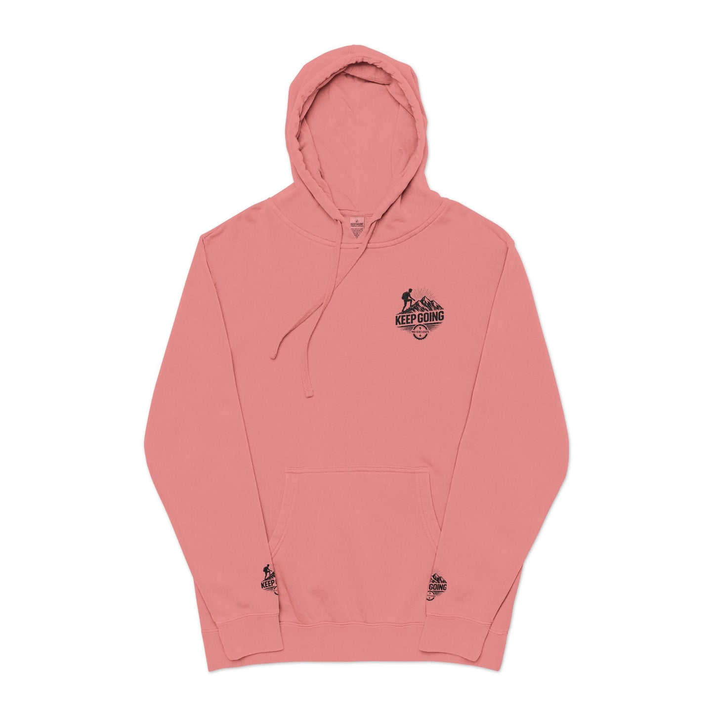 Keep Going Hoodie | Motivational Text Pigment-Dyed Hoodie