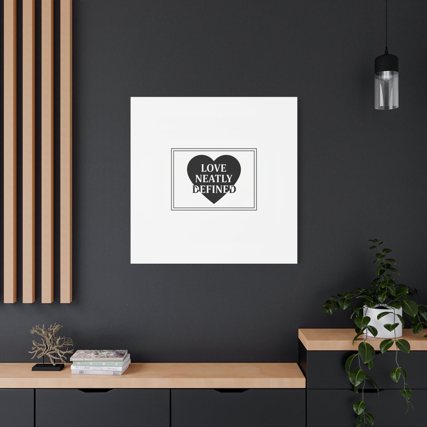Love Neatly Defined Canvas, editorial black and white love print | elegant typography poster