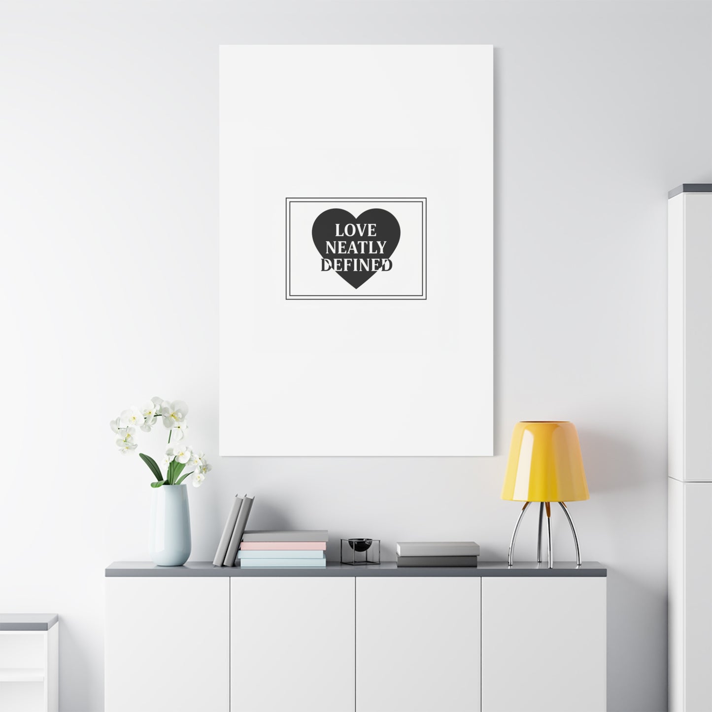 Love Neatly Defined Canvas, editorial black and white love print | elegant typography poster