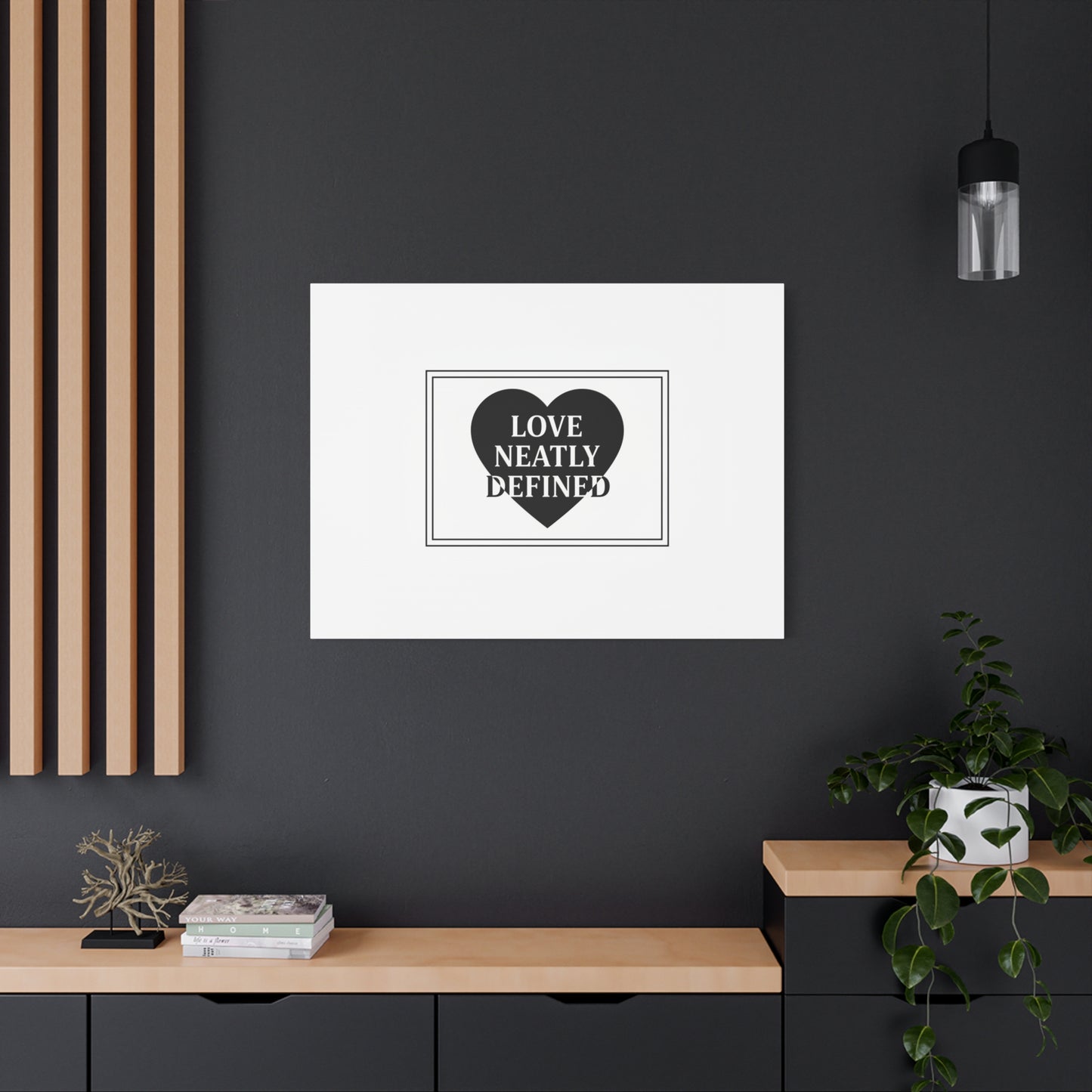 Love Neatly Defined Canvas, editorial black and white love print | elegant typography poster