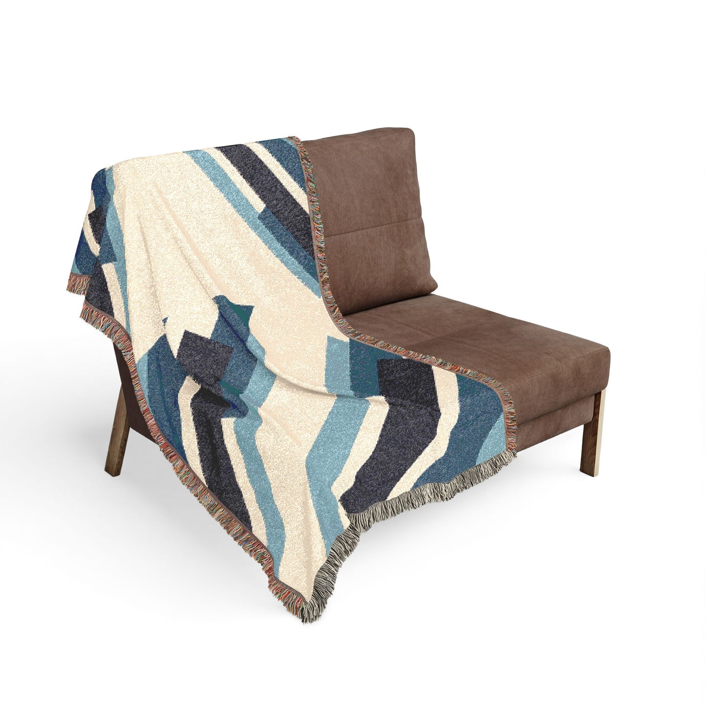 Geometric Diagonal Stripes Woven Blanket | Modern Abstract Throw