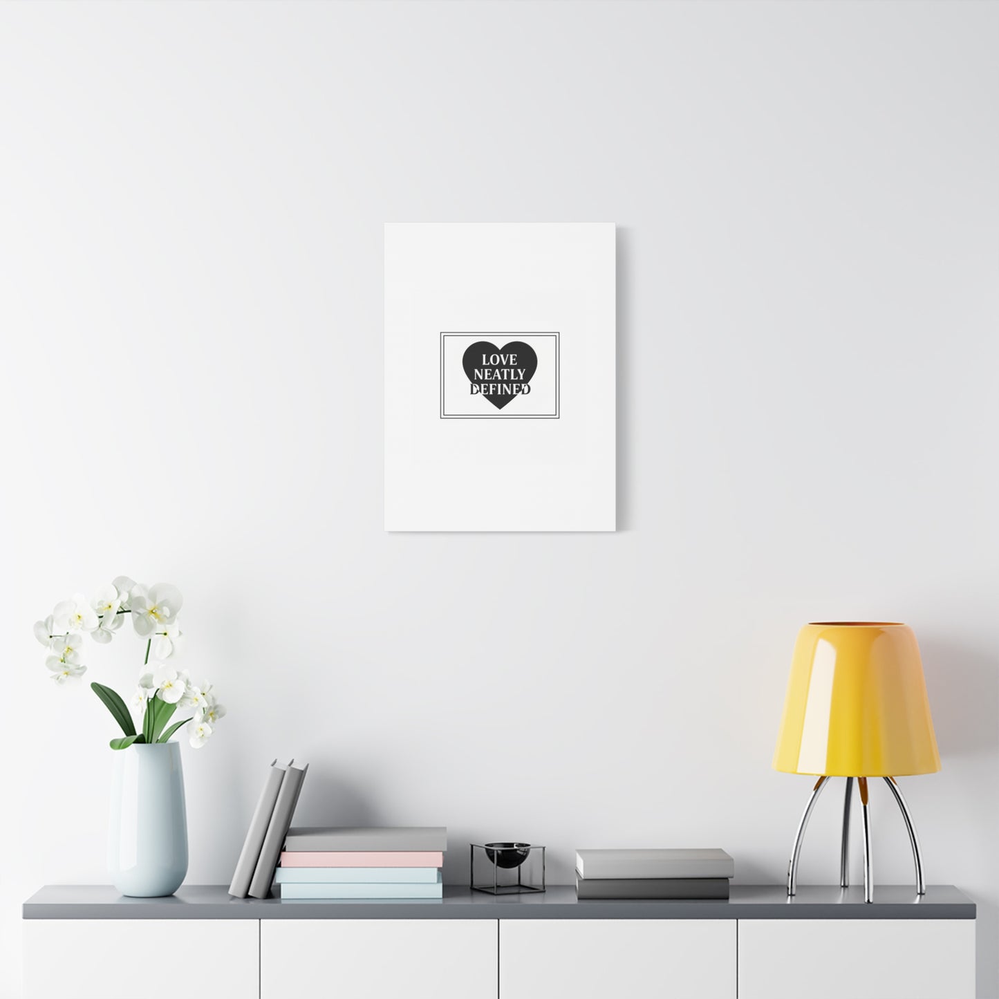 Love Neatly Defined Canvas, editorial black and white love print | elegant typography poster