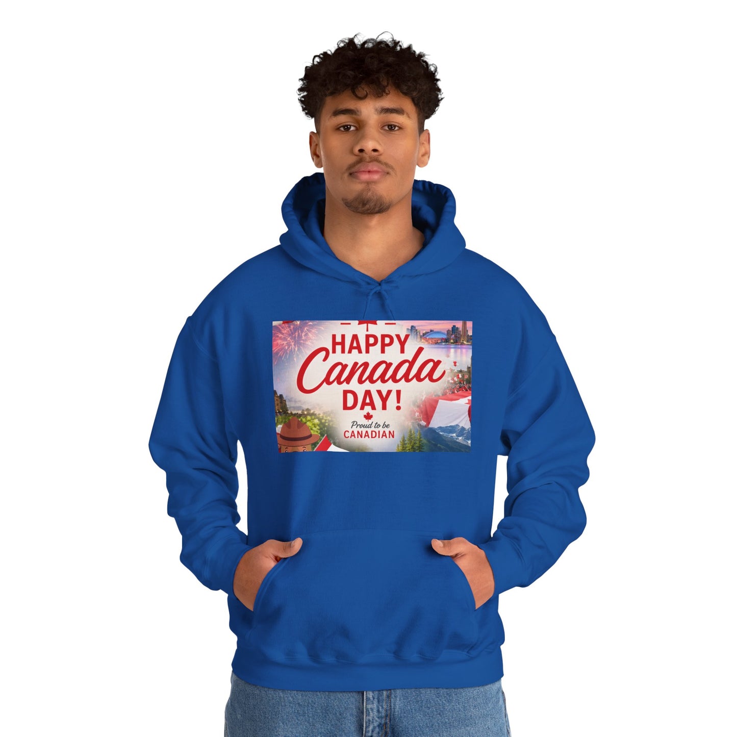 Canada Day Hoodie — "Happy Canada Day! Proud Canadian" Celebration Sweatshirt