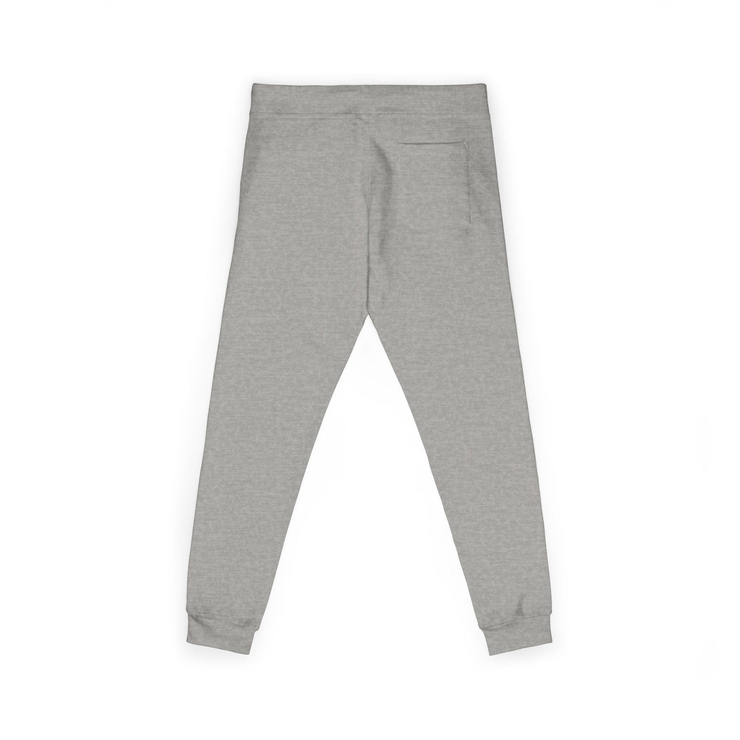 Embroidered Star Patch Sweatpants — White Fleece Joggers