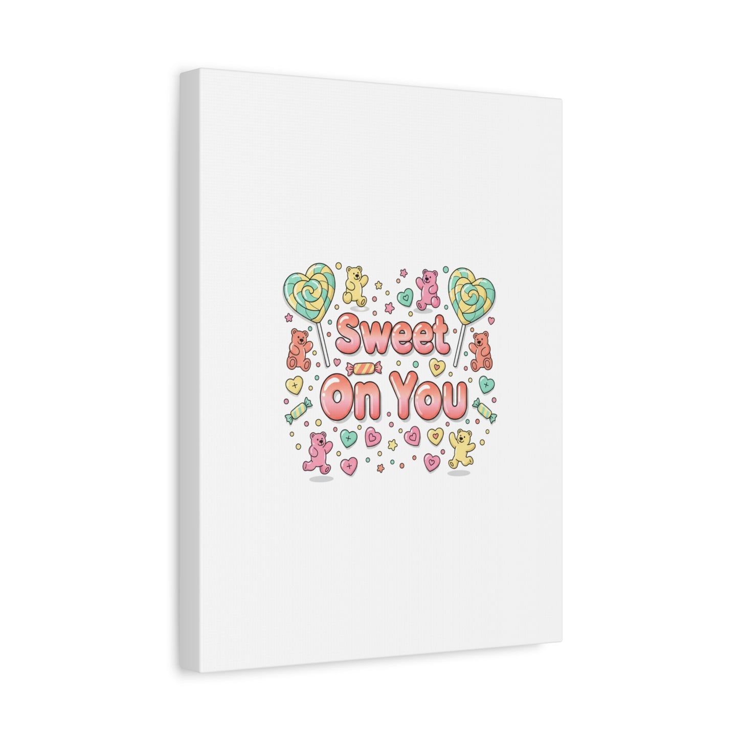 Sweet On You Canvas | Valentine Candycore heart candy pattern, pastel snackcore art