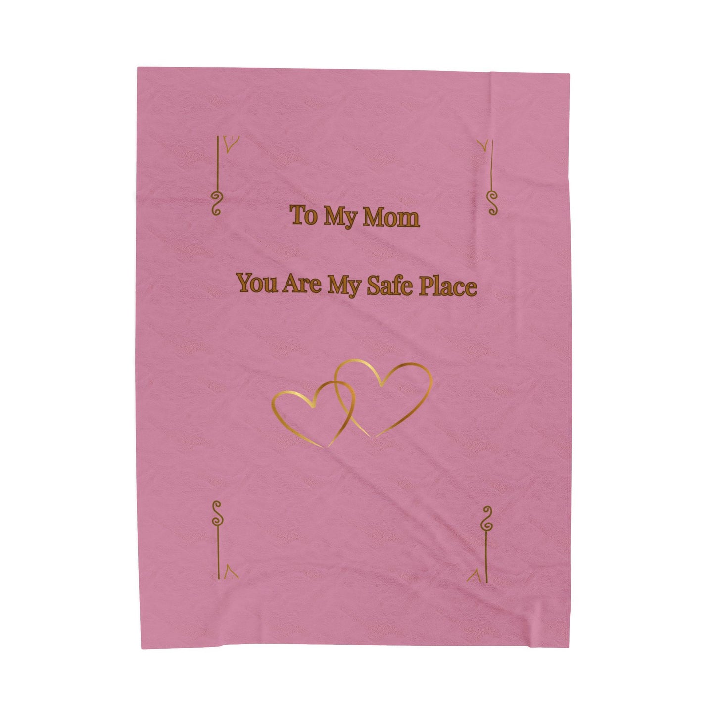 To My Mom Velveteen Blanket – “You Are My Safe Place” Plush Throw for Mother's Day & Comfort