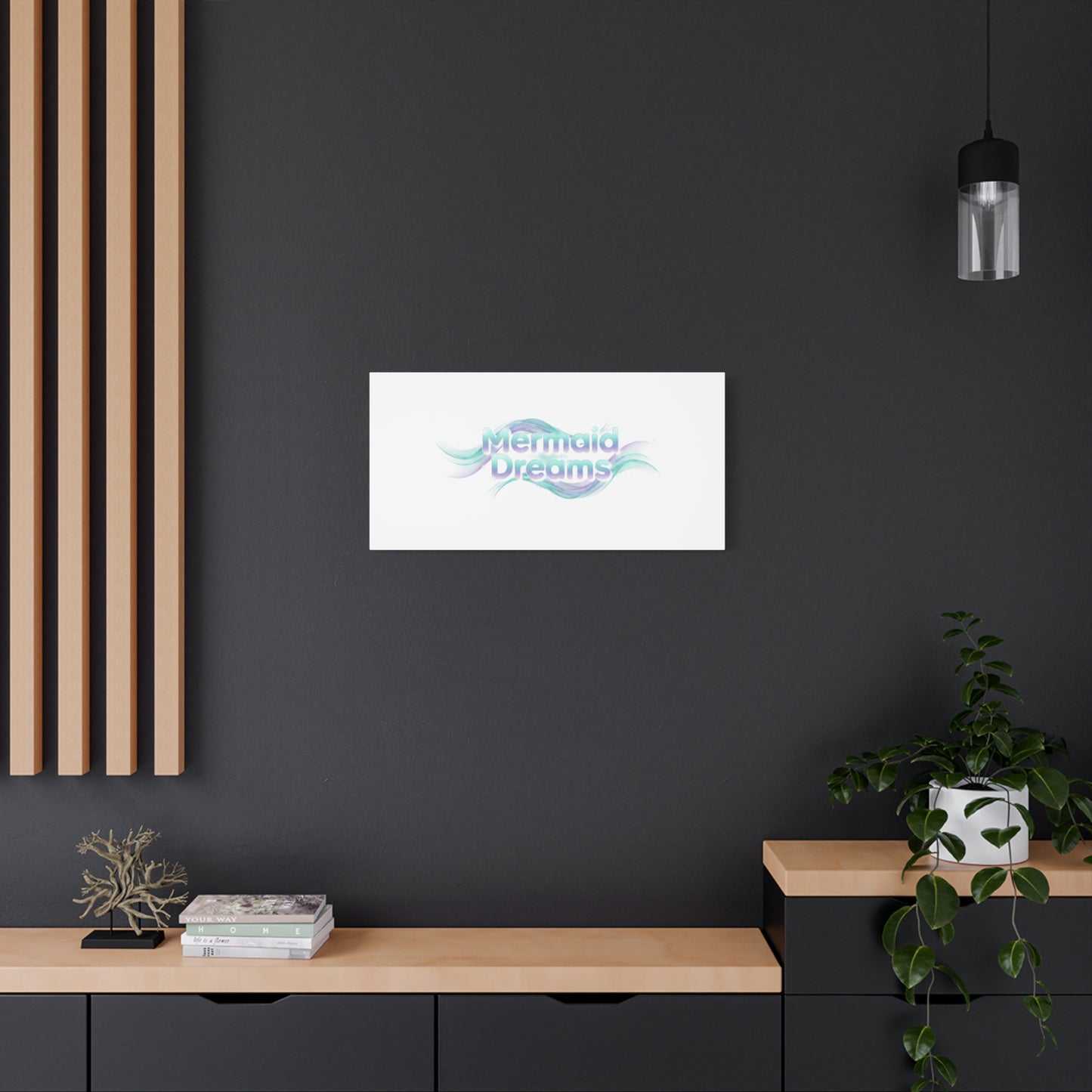 Mermaid Dreams Matte Canvas | iridescent text, pearly word accent