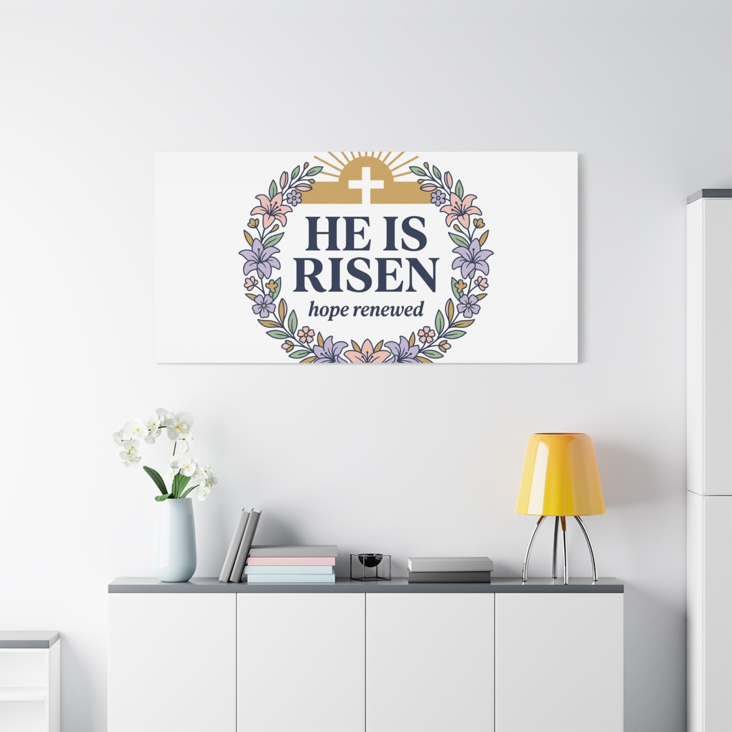 He Is Risen Canvas | Christian Easter Wall Art, Resurrection Scripture
