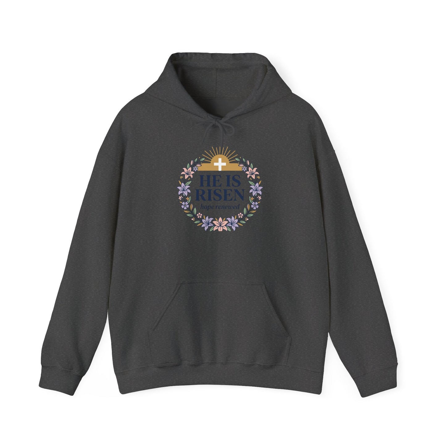 He Is Risen wreath hoodie | Christian Easter sweatshirt, resurrection apparel