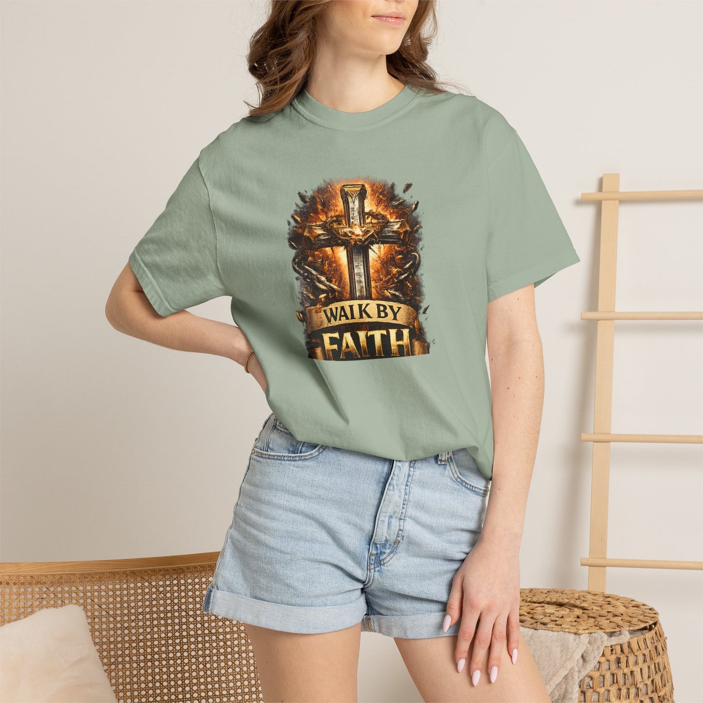 Walk By Faith T-Shirt — Christian Armor Graphic Tee