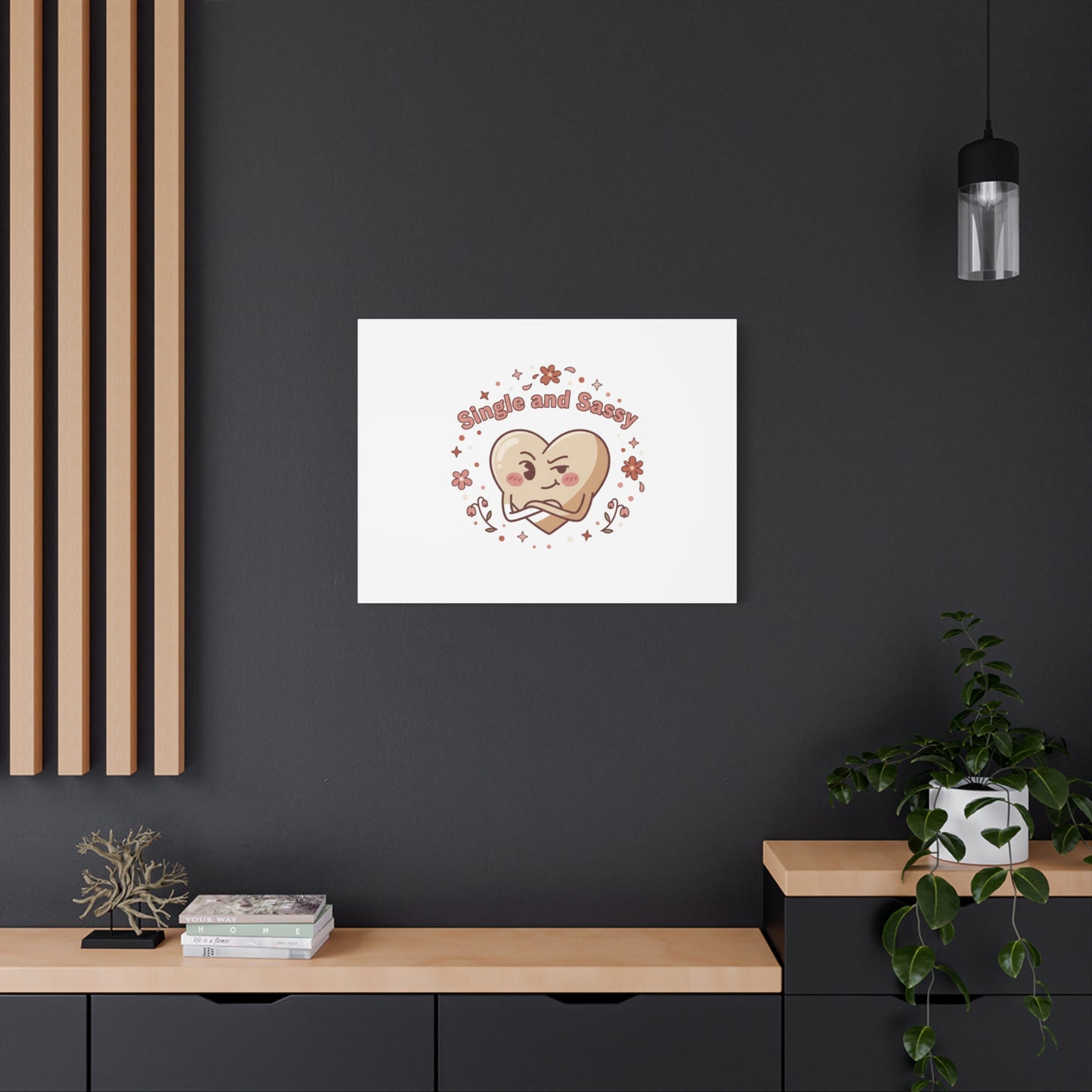 Single and Sassy Heart Canvas | Anti‑Valentine, Pastel Cynic Wall Art