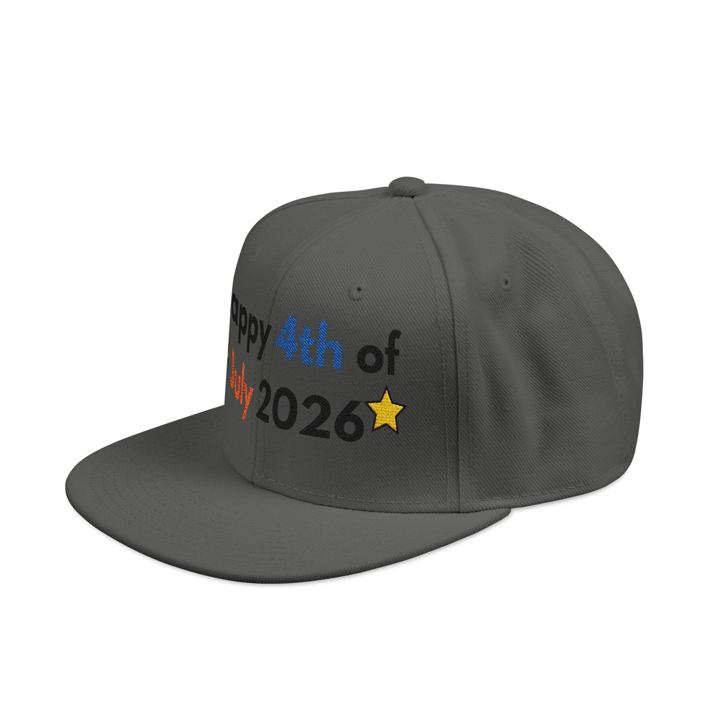 Happy 4th of July 2026 Embroidered Snapback Hat