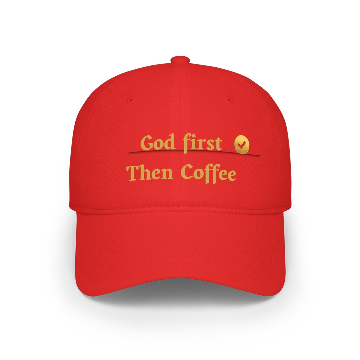 God First Then Coffee Baseball Cap - Christian Faith Prayer Hat