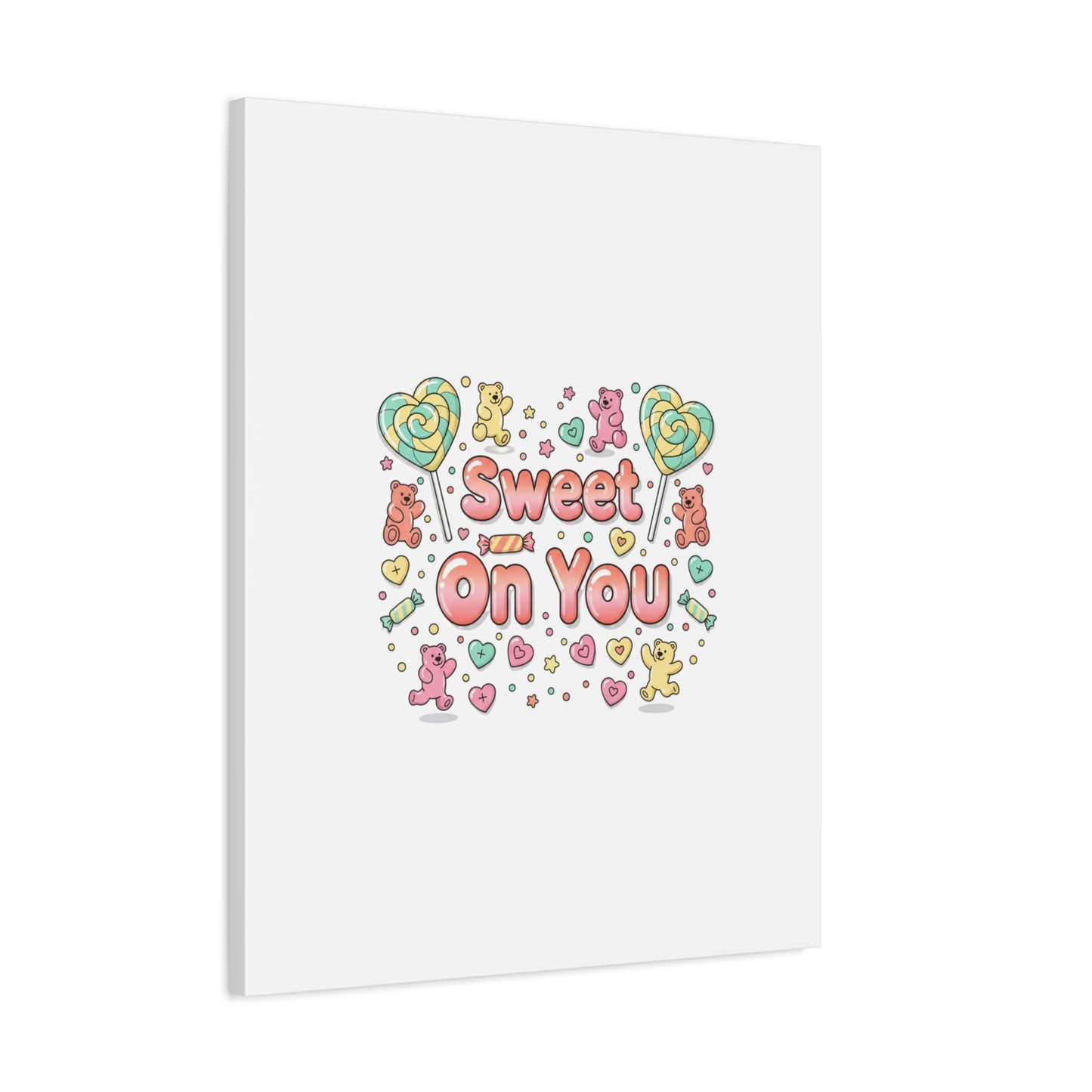 Sweet On You Canvas | Valentine Candycore heart candy pattern, pastel snackcore art