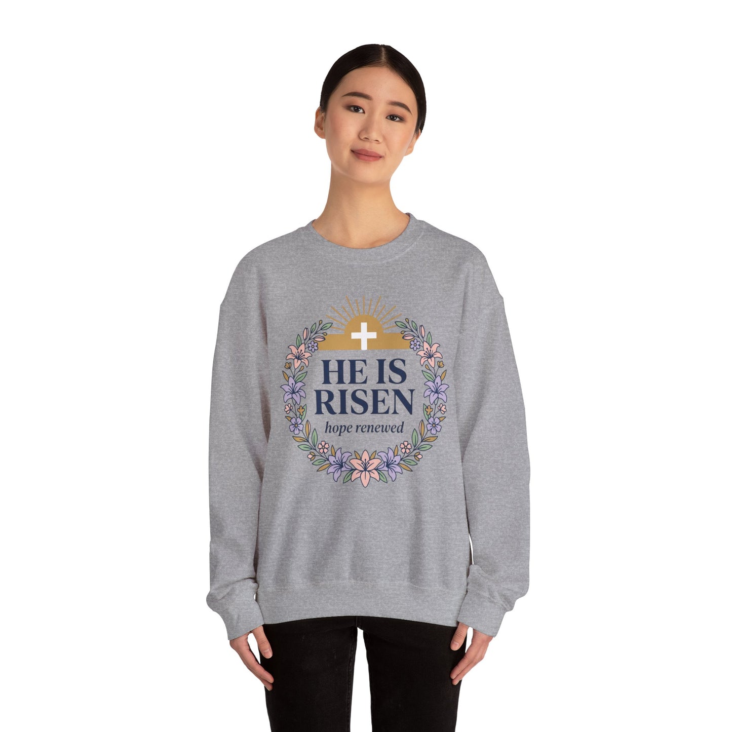 He Is Risen wreath sweatshirt | Christian Easter sweatshirt, resurrection shirt