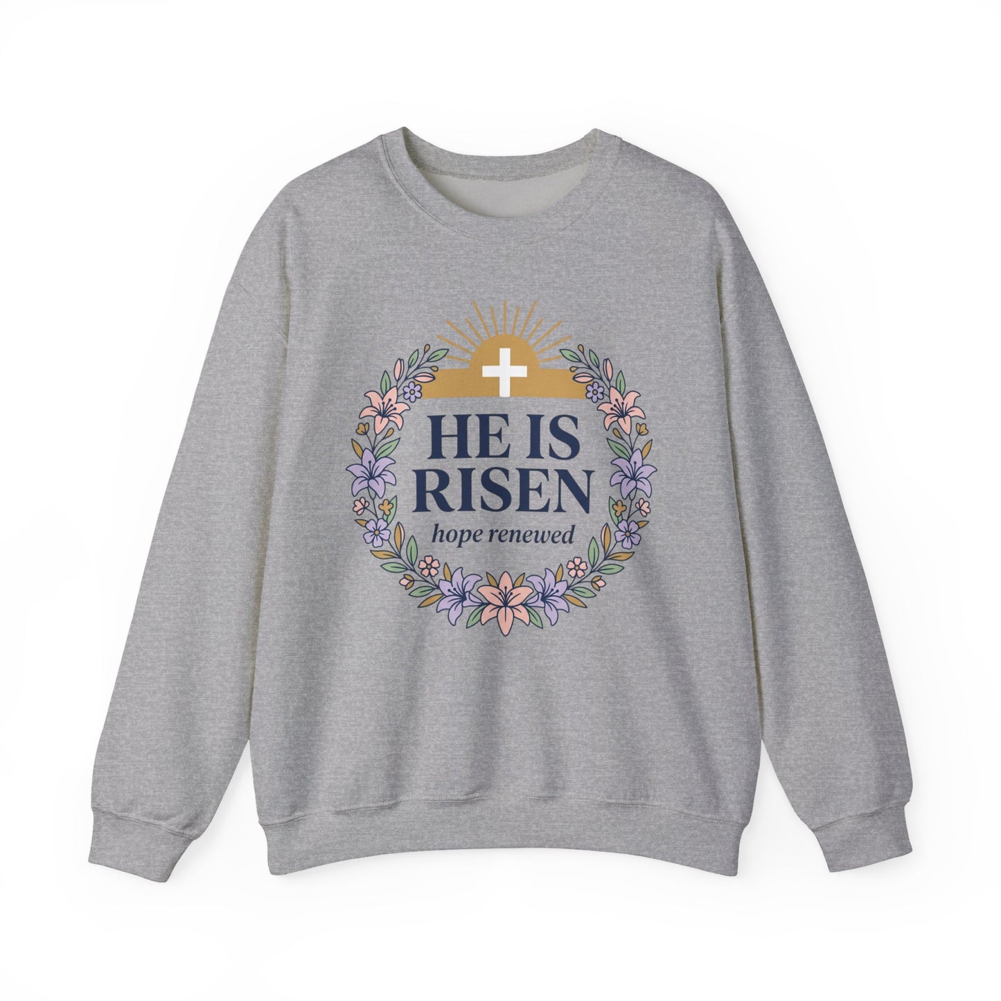 He Is Risen wreath sweatshirt | Christian Easter sweatshirt, resurrection shirt