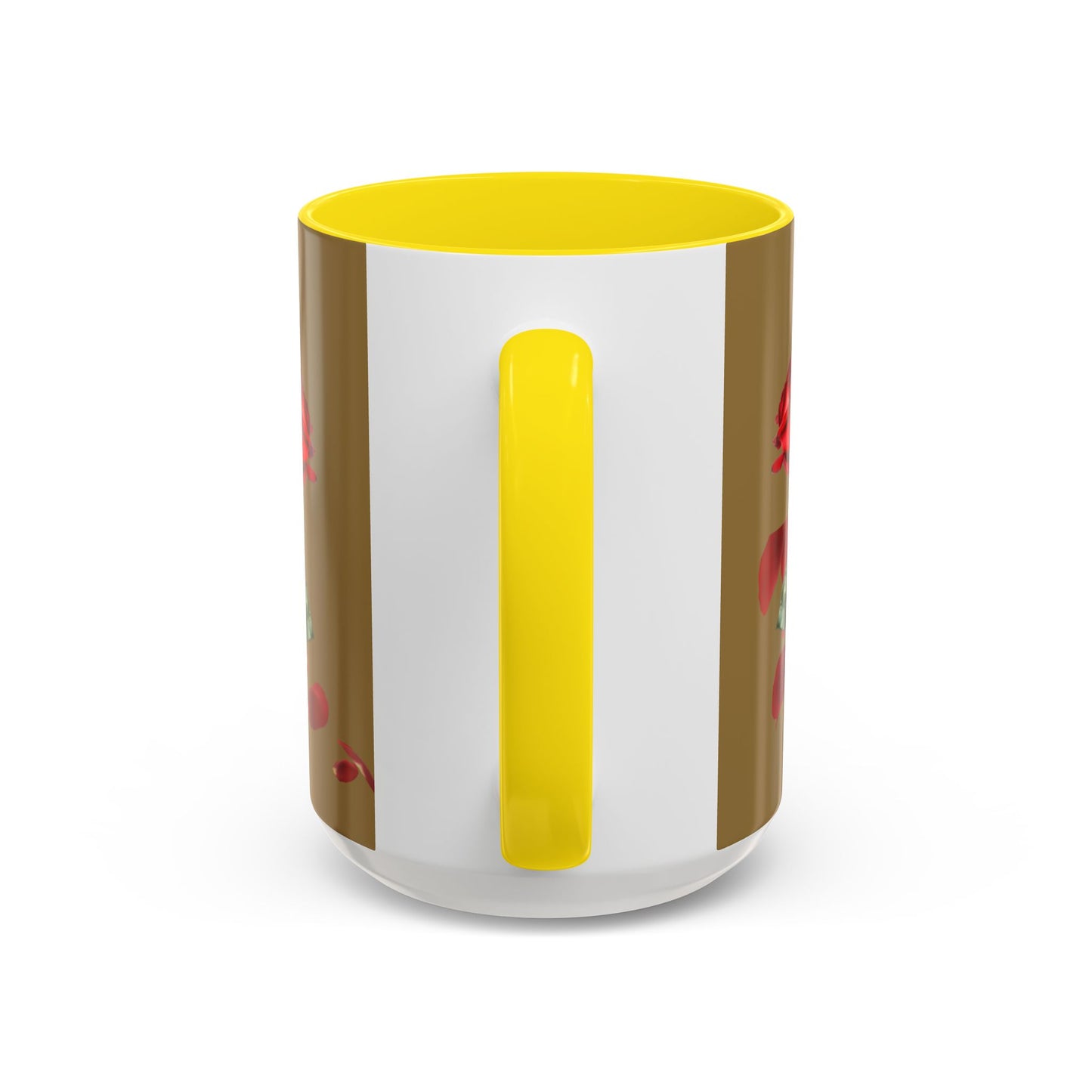 Red Rose Petals Coffee Mug  Accent Black Handle Interior,