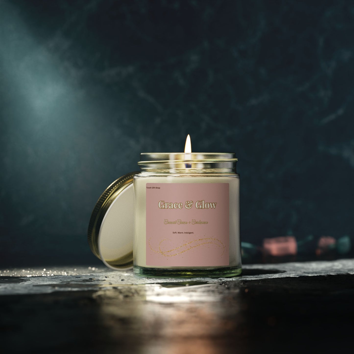 Coconut Apricot Scented Candle (4oz/9oz) – Grace & Glow Jar