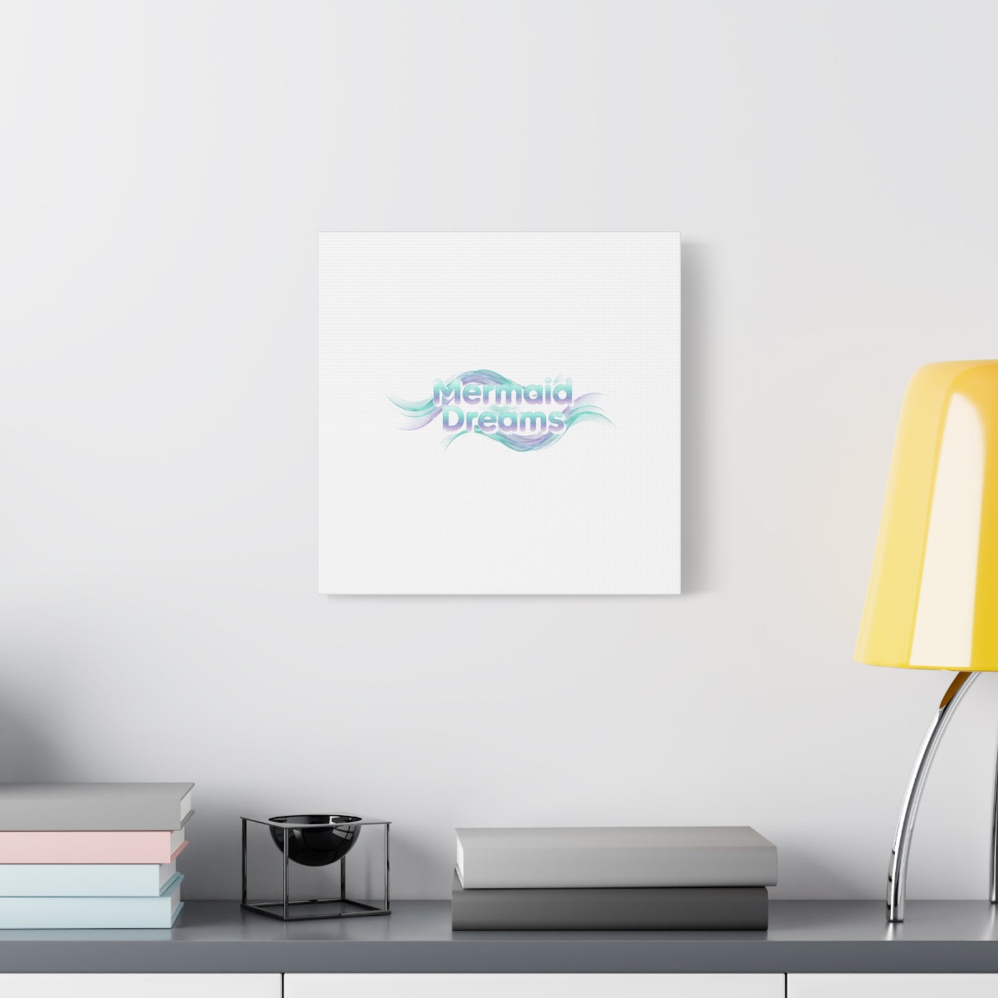 Mermaid Dreams Matte Canvas | iridescent text, pearly word accent