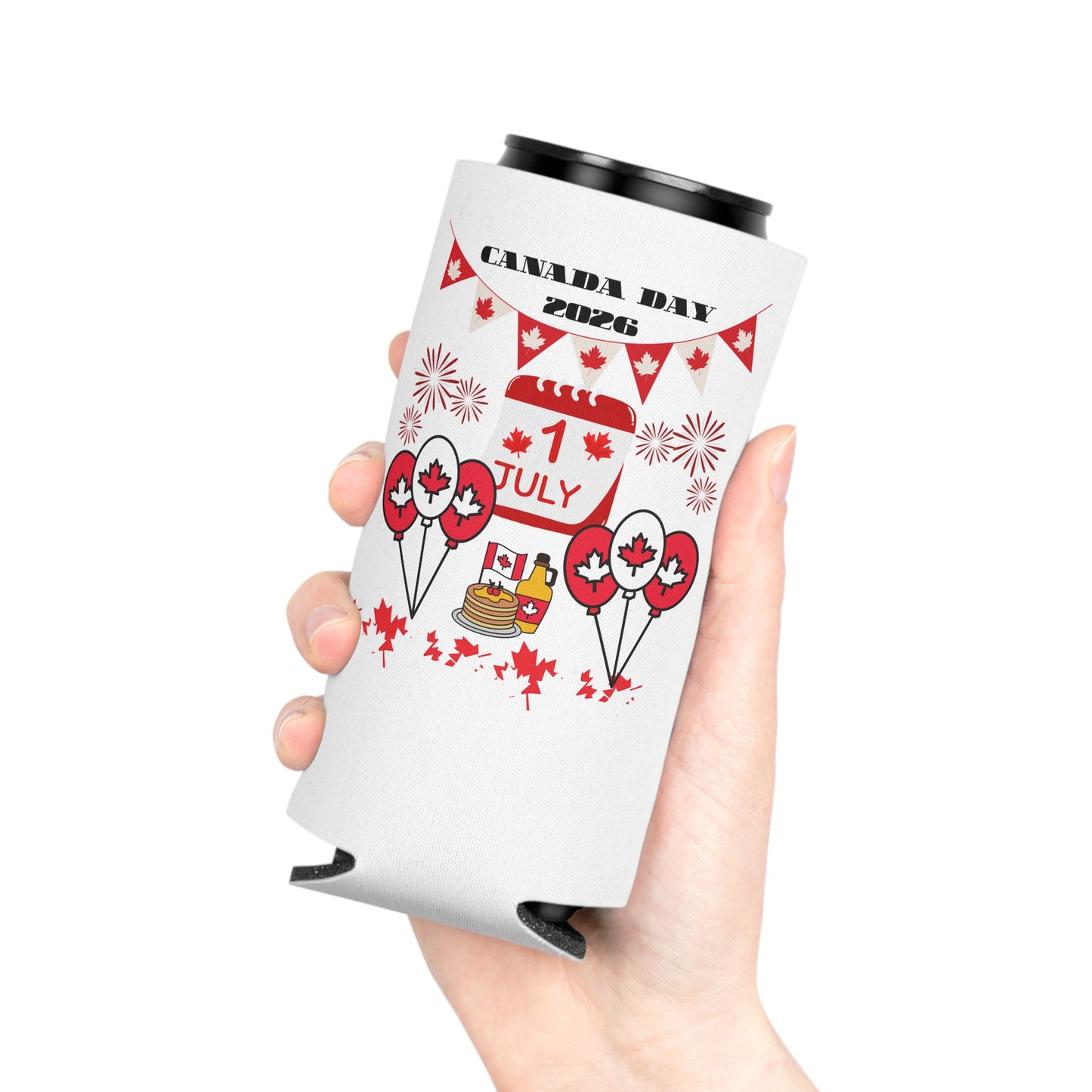 Canada Day Can Cooler — Happy Canada Day 1 July Patriotic Beverage Koozie