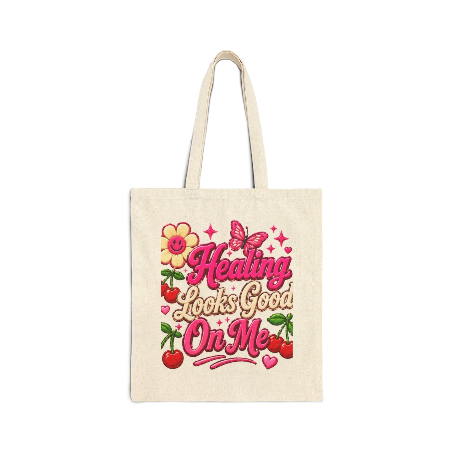 Healing Looks Good On Me Tote Bag | Pretty & Powerful Floral Cherry Design