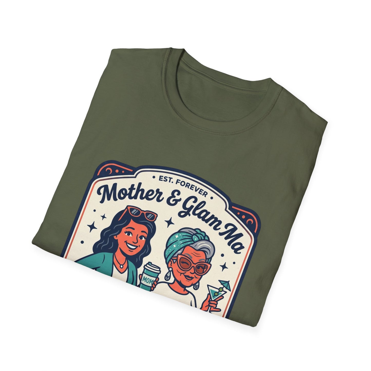 Mother & Glam Ma T-Shirt — "Double Trouble Since Day One" Matching Mom Daughter Tee