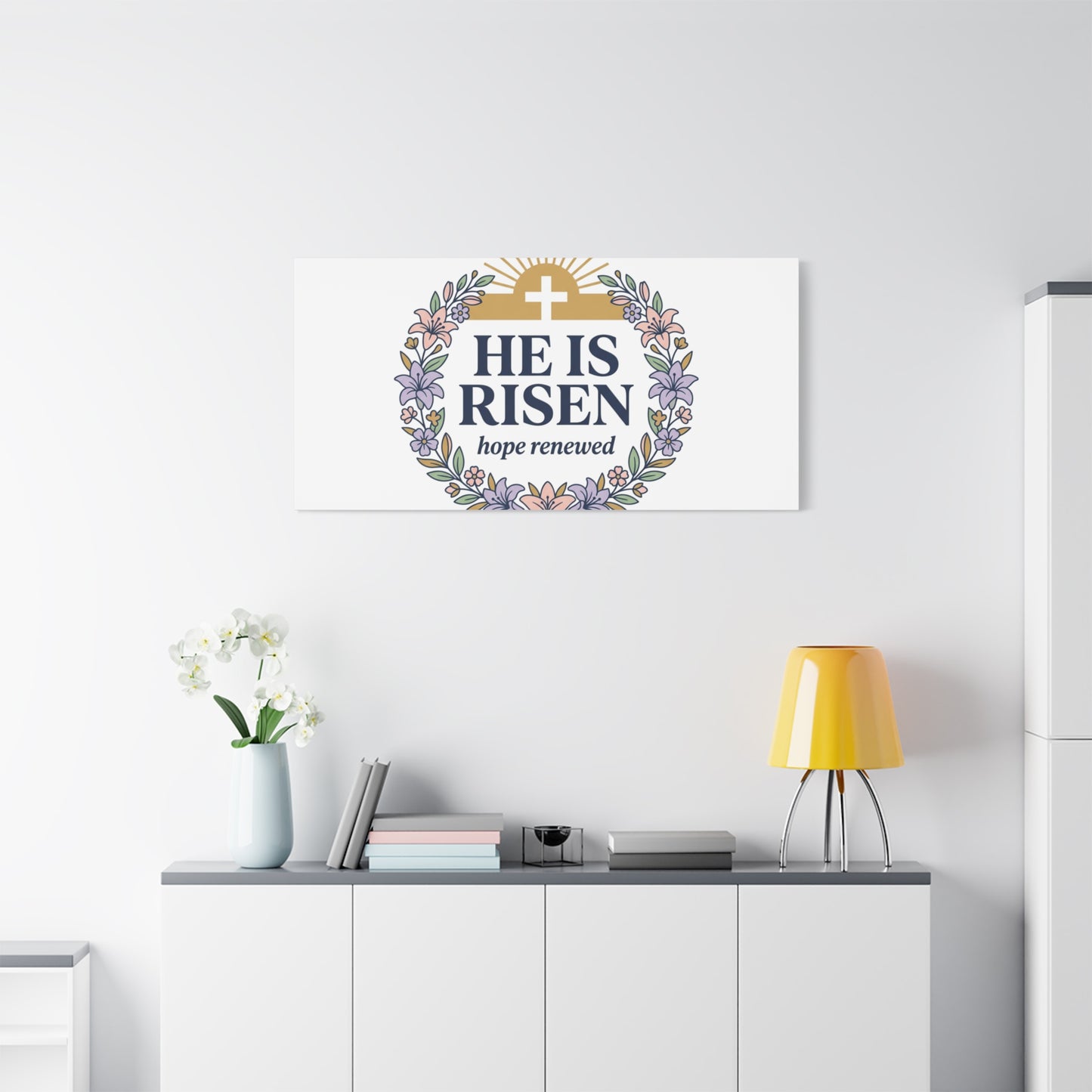 He Is Risen Canvas | Christian Easter Wall Art, Resurrection Scripture