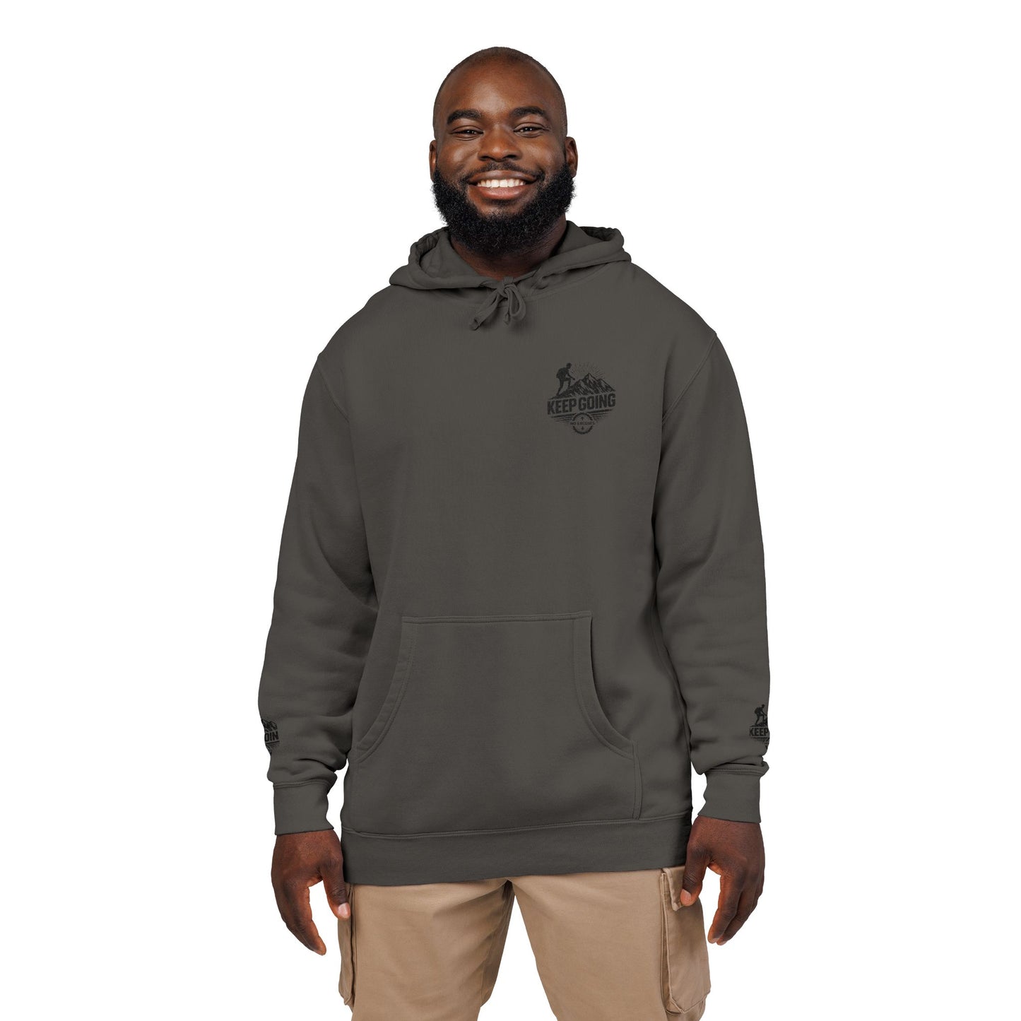 Keep Going Hoodie | Motivational Text Pigment-Dyed Hoodie