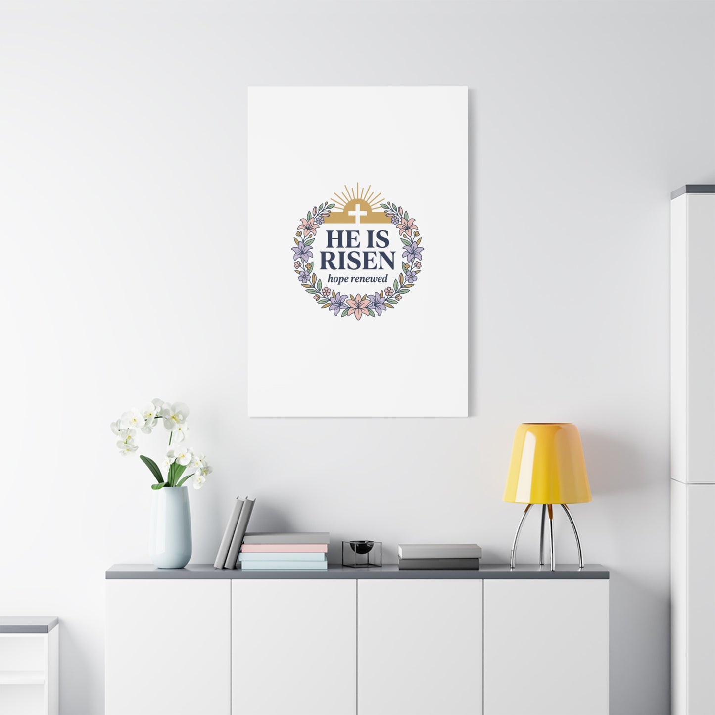 He Is Risen Canvas | Christian Easter Wall Art, Resurrection Scripture