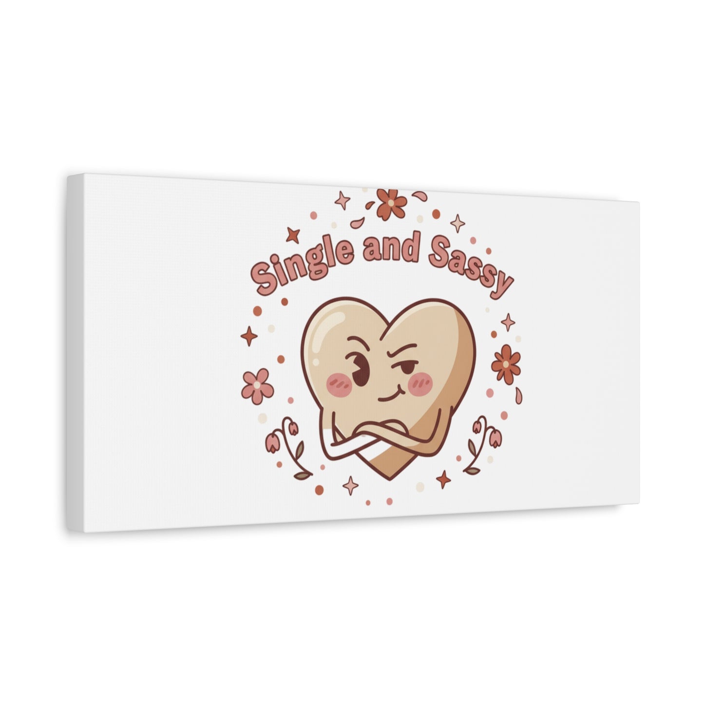 Single and Sassy Heart Canvas | Anti‑Valentine, Pastel Cynic Wall Art