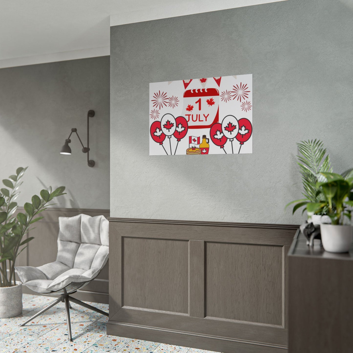Canada Day 1 July Poster – Red Maple Leaf Celebration Print