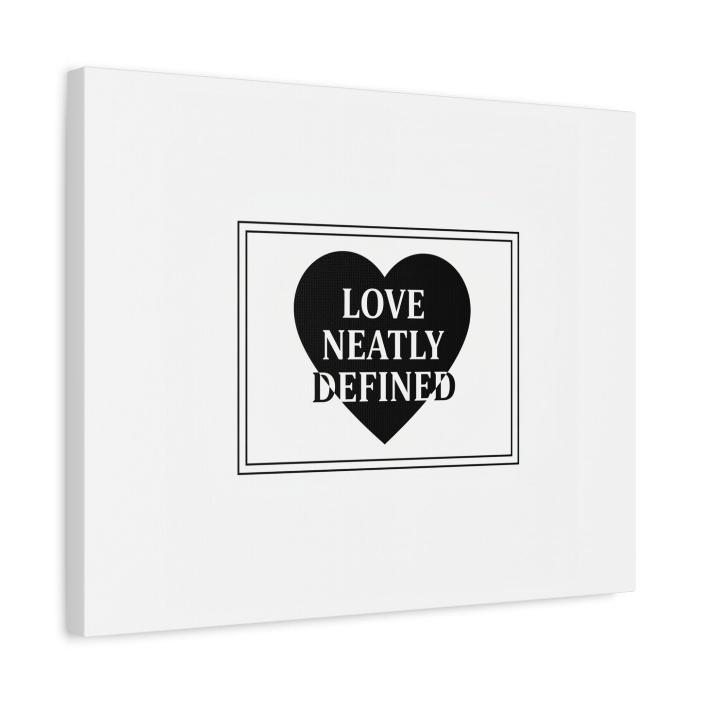 Love Neatly Defined Canvas, editorial black and white love print | elegant typography poster