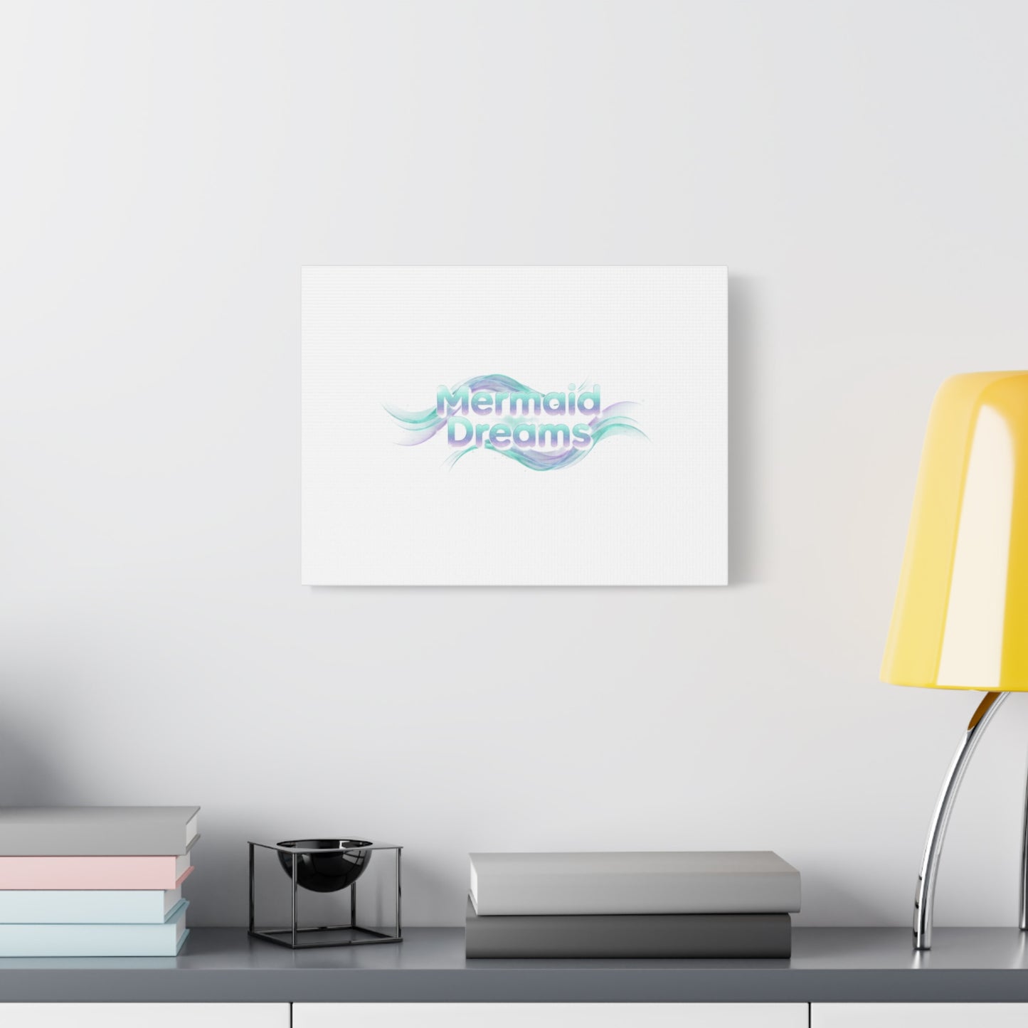 Mermaid Dreams Matte Canvas | iridescent text, pearly word accent
