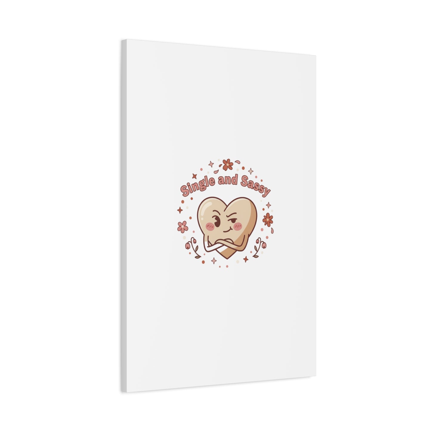 Single and Sassy Heart Canvas | Anti‑Valentine, Pastel Cynic Wall Art