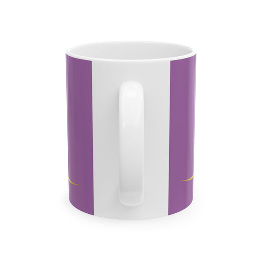 Blessed Mama Ceramic Mug — Purple & Gold Heart Coffee Cup (11oz, 15oz)